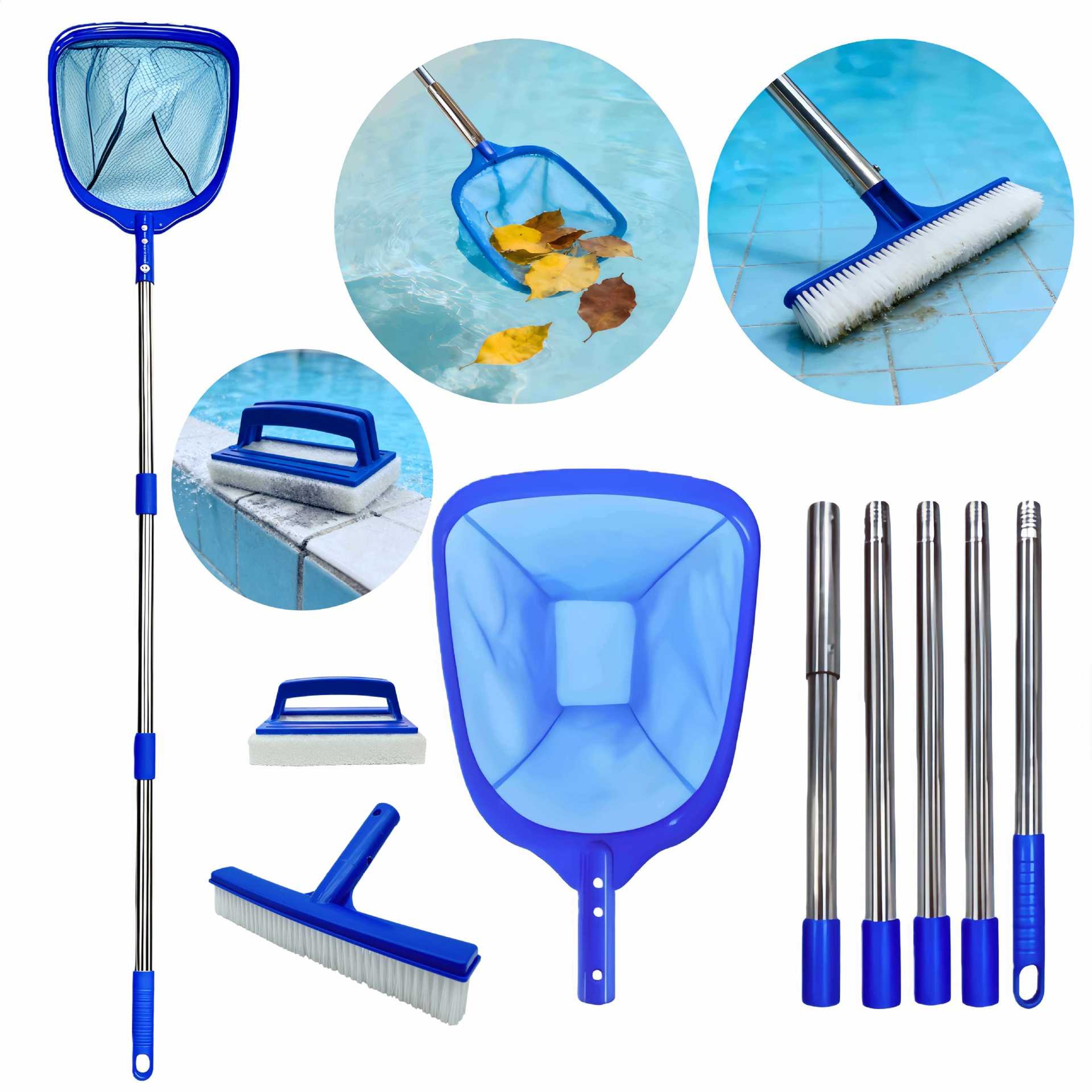 Premium Pool Maintenance Kit with Pool Skimmer Net, Adjustable Pole & Dual Brushes – view 7