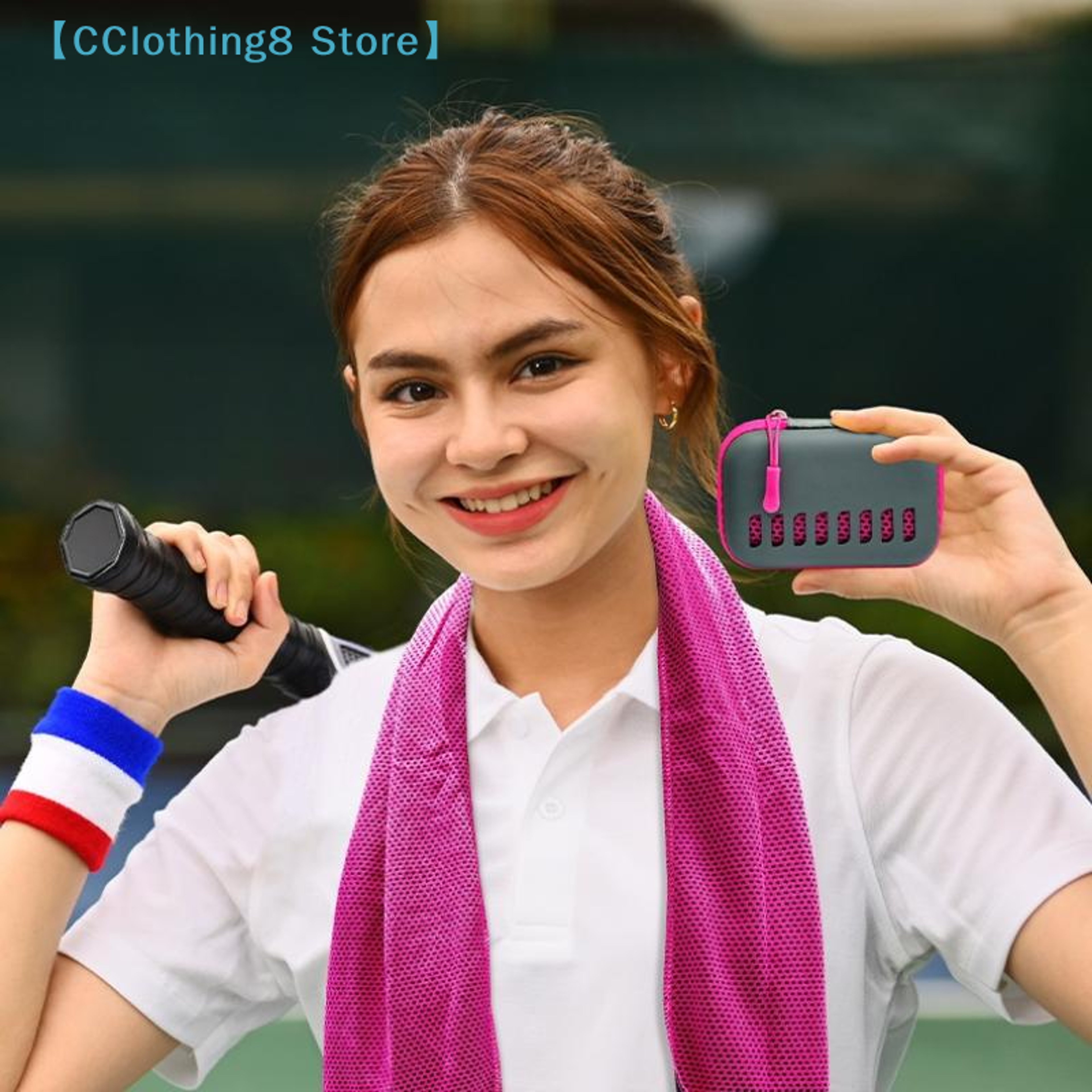 Portable Cooling Towel with EVA Case Quick Dry Sports & Camping Sweat Towel – view 4