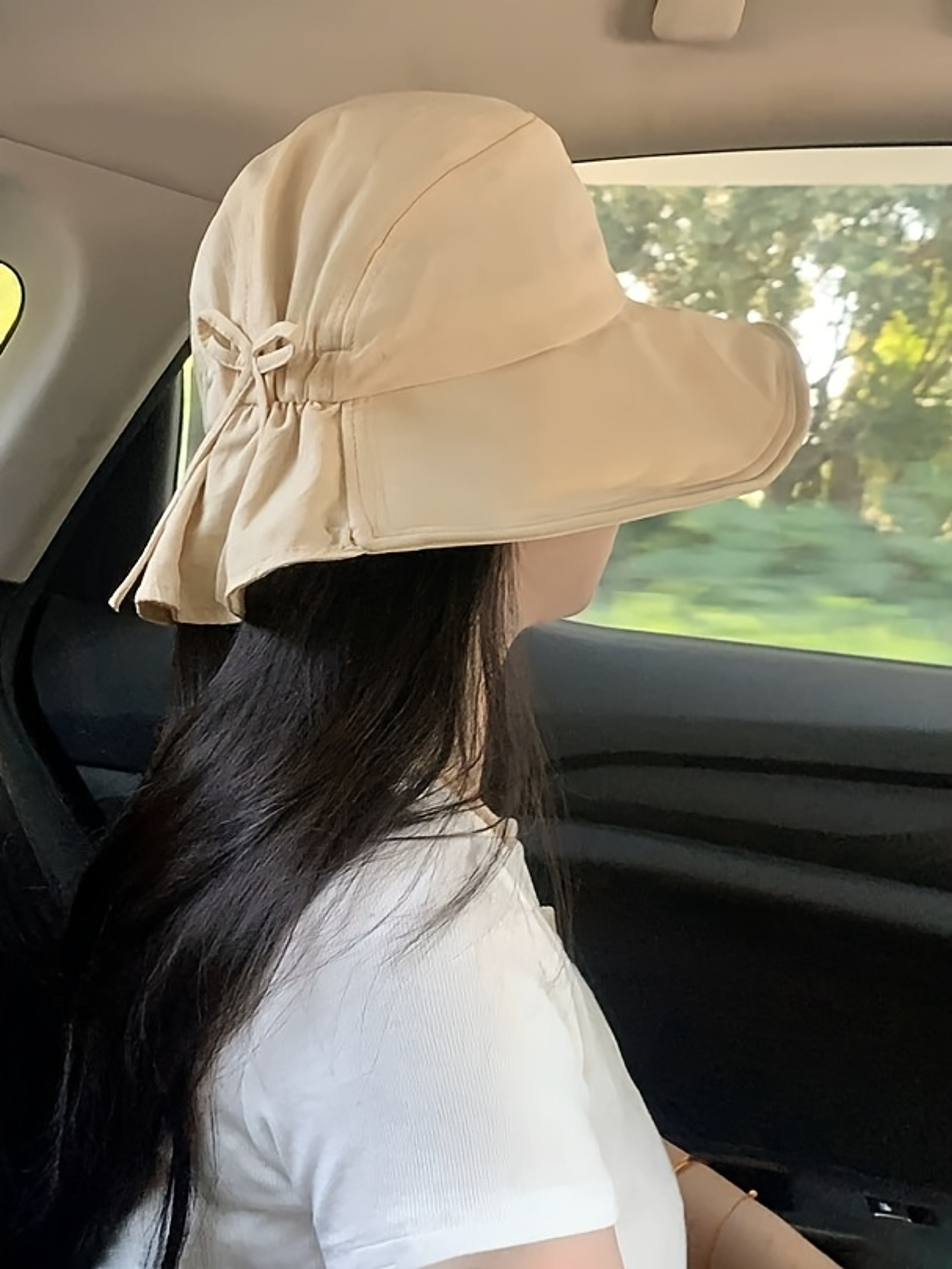 Womens Wide Brim Foldable Sun Hat for Beach UV Protection Travel with Bow – view 7