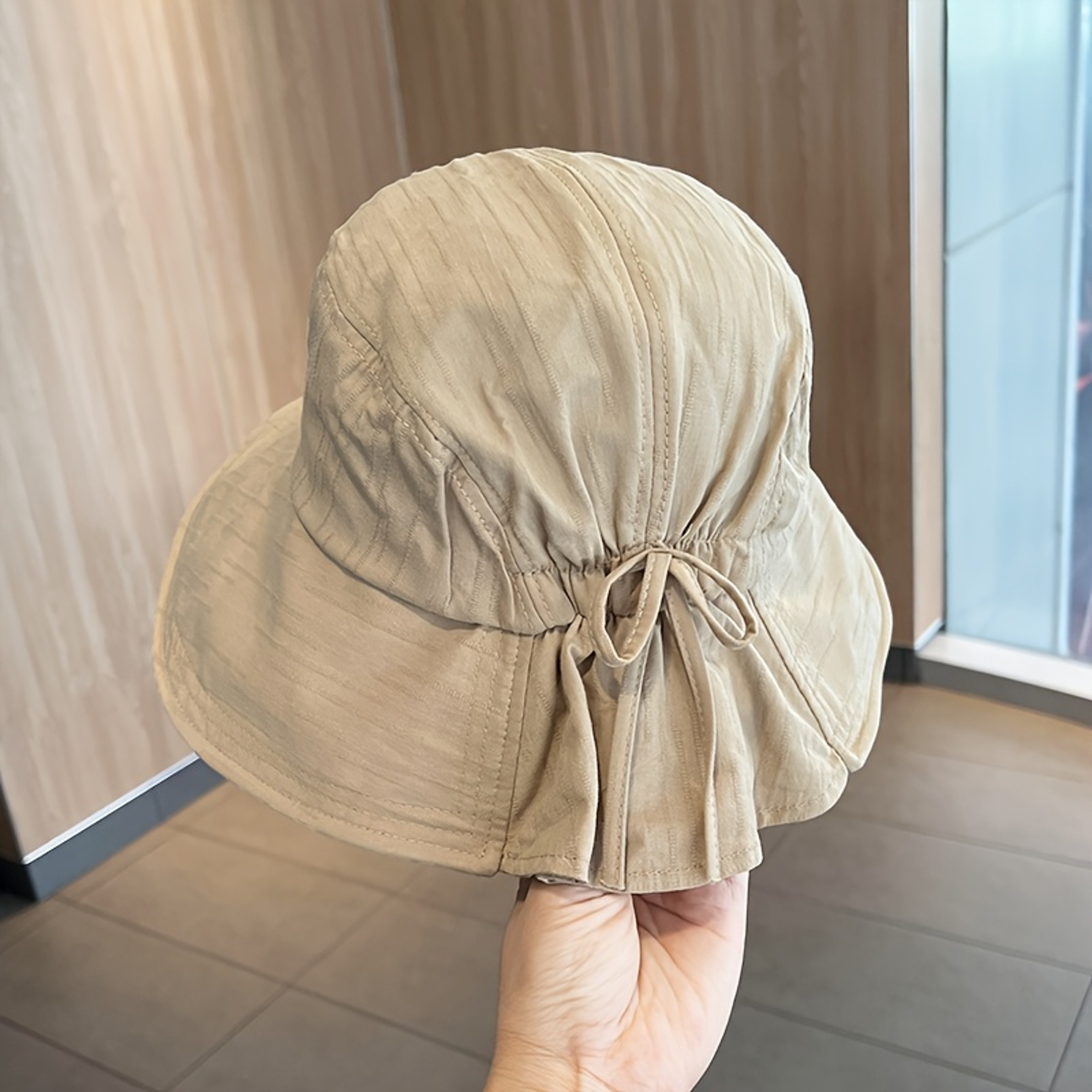 Womens Wide Brim Foldable Sun Hat for Beach UV Protection Travel with Bow – view 6
