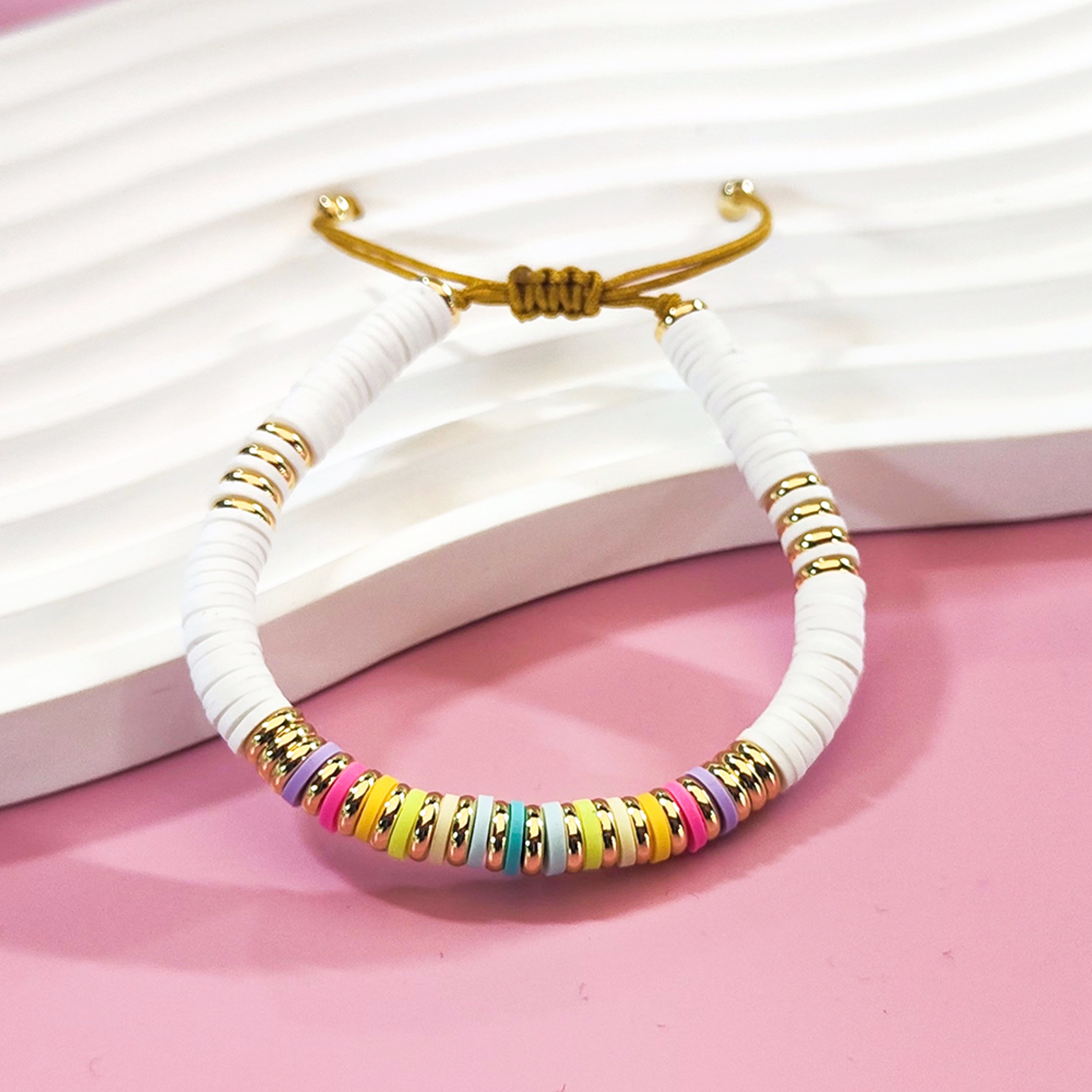Rainbow Tide Clay Bracelet for Women Colorful Bracelet, Bracelet & Beach Jewelry – view 4
