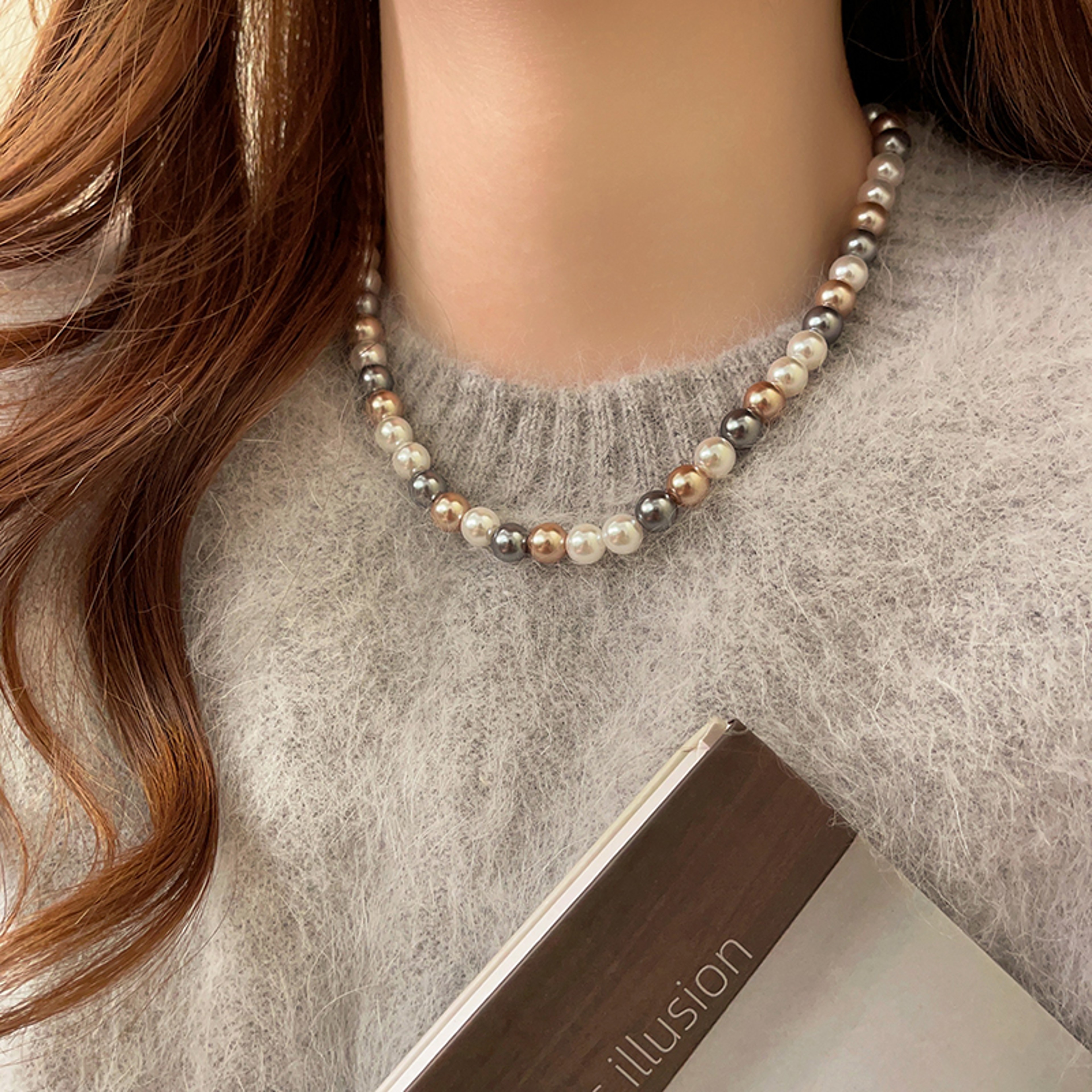 Romance Mixed Pearl Beaded Necklace For Women Elegant Pearl Beaded Necklace Clavicle Chain 2