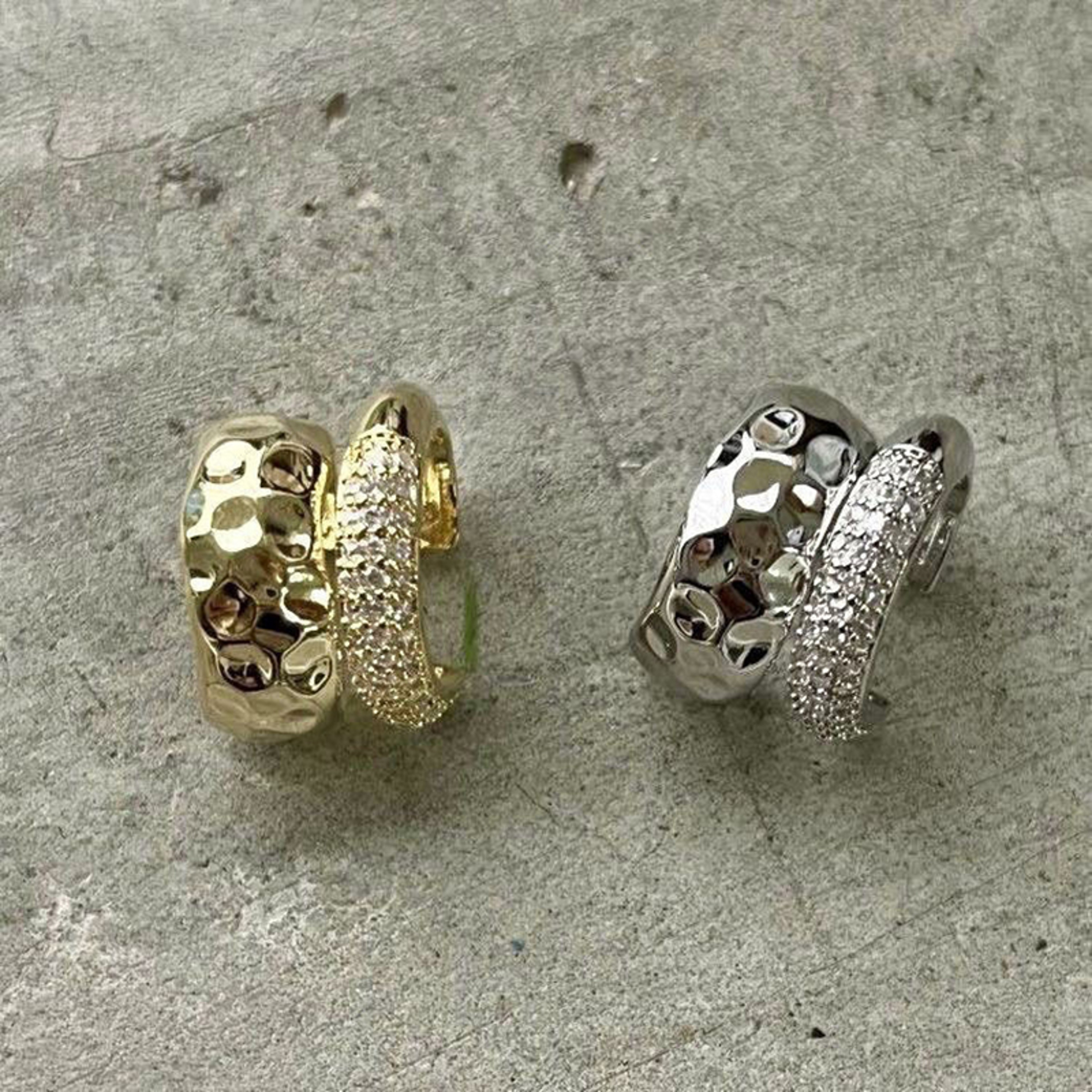 Double Layer Ear Cuff Zircon Geometric No Piercing Ear Clip for Women – view 5