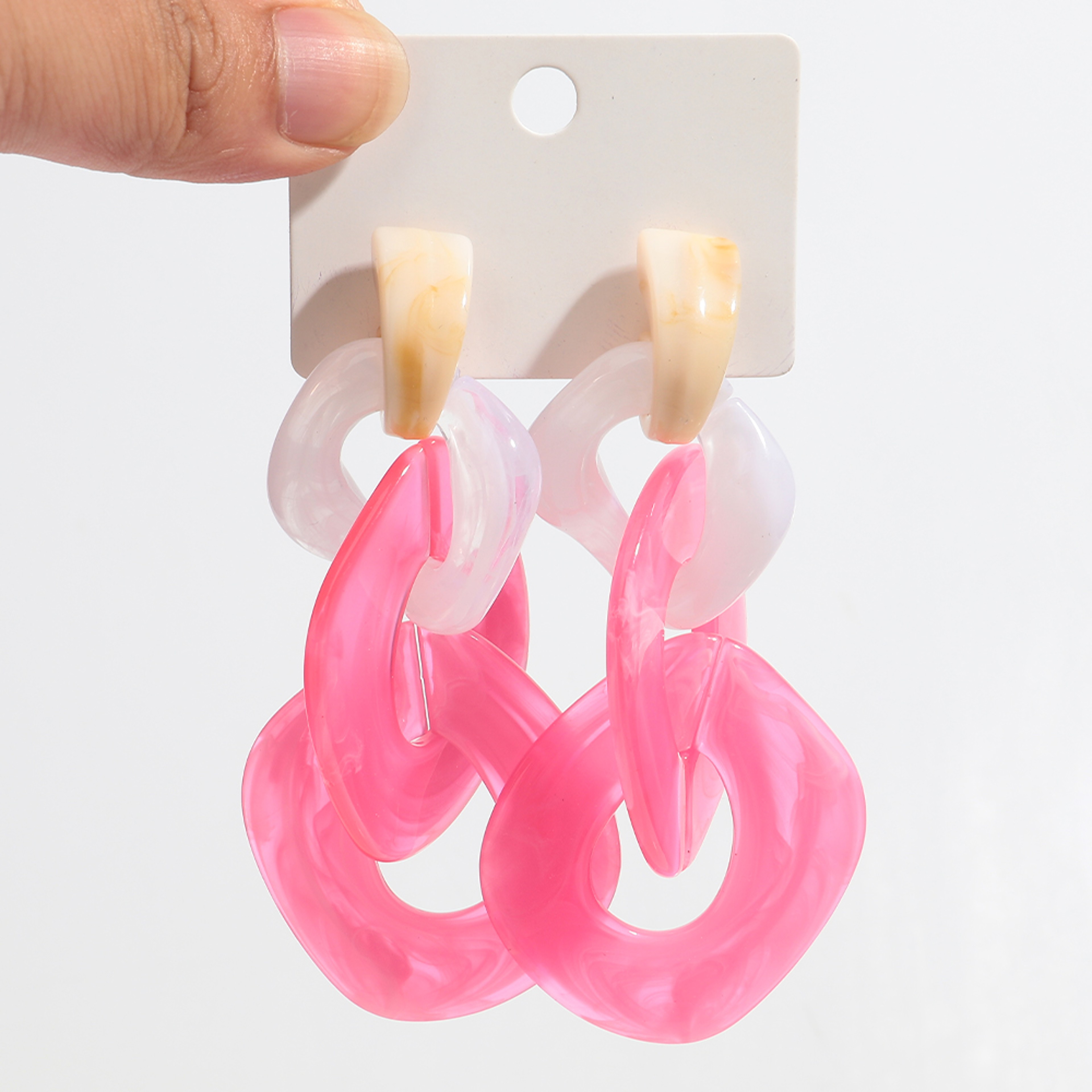 Leopard Print Acrylic Geometric Circle Drop Earrings for Women Colorful Fashion Jewelry – view 7