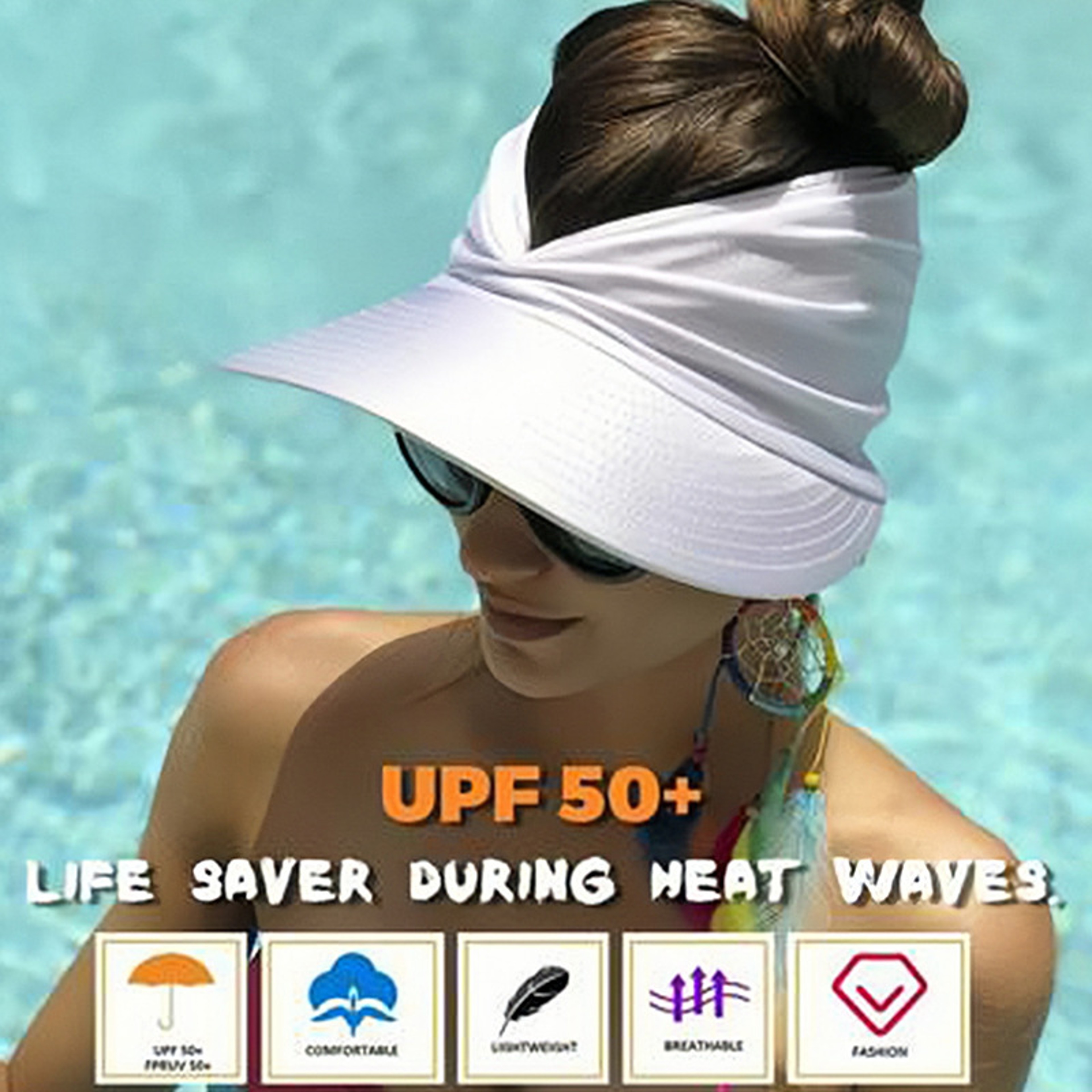 Handmade Foldable Sun Hat With Transparent Visor Womens Beach Summer Sun Protection Hat 1