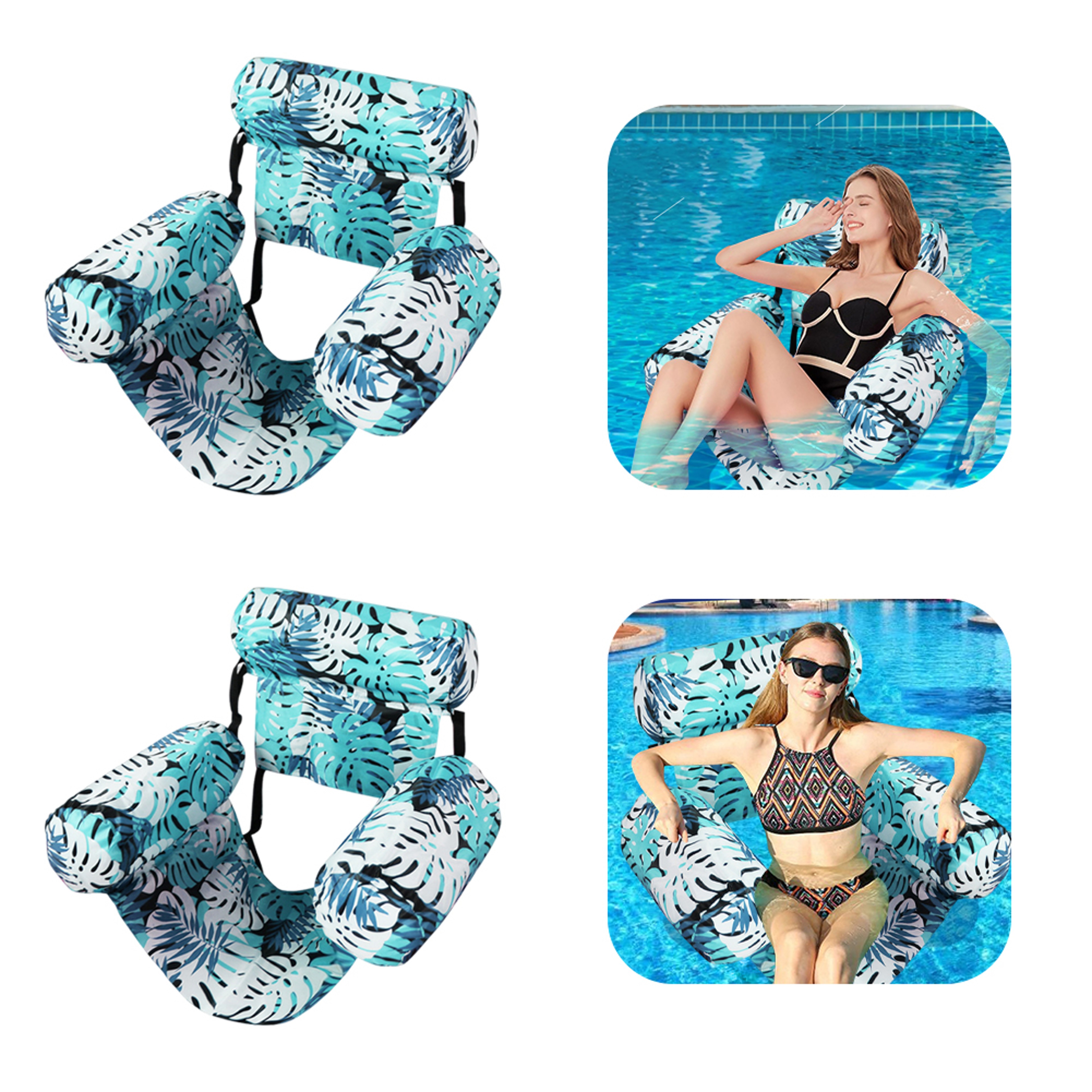 Inflatable Pool Float Lounge Chair Water Hammock Recliner Pool Lounger 3