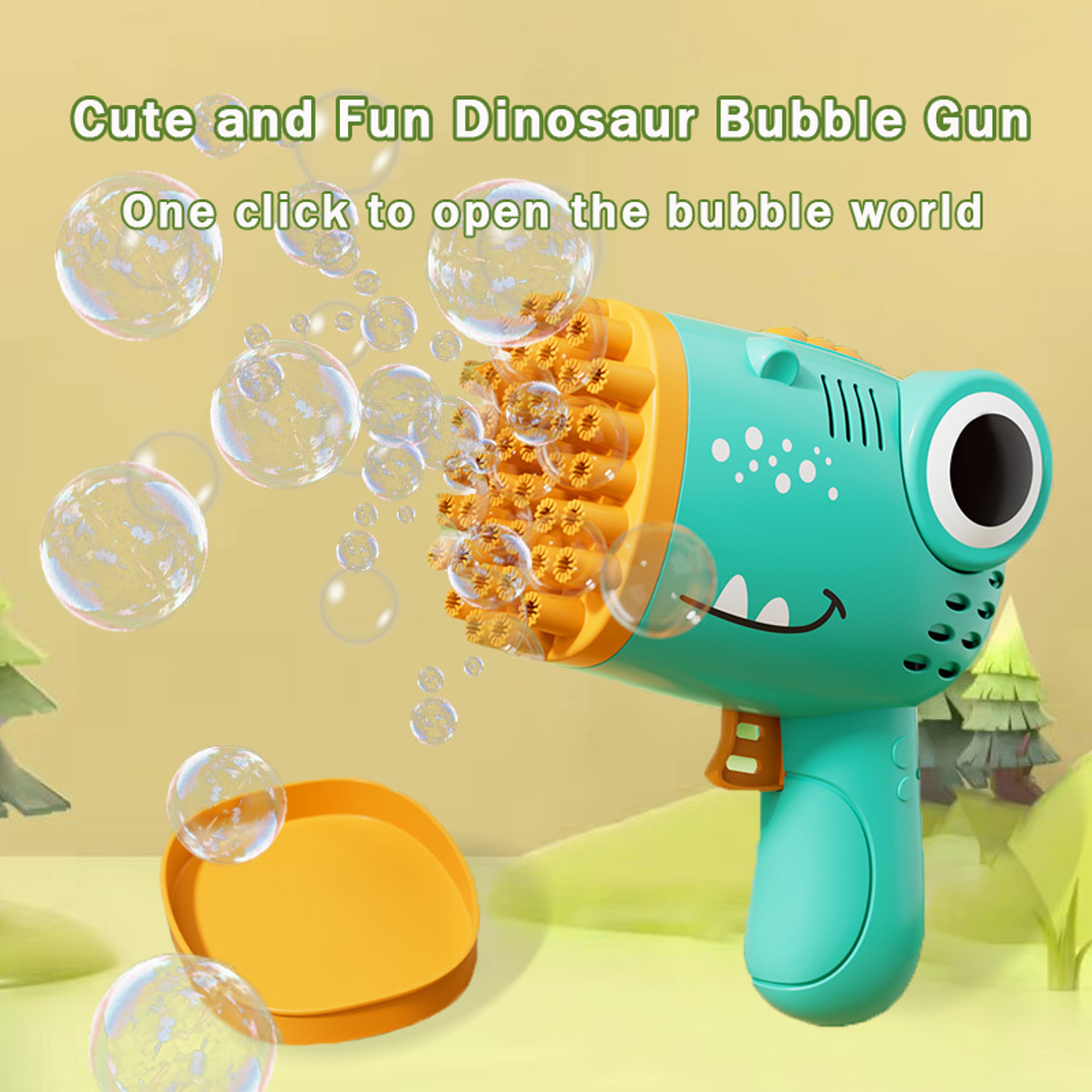 Dinosaur Bubble Machine Electric Bubble Gun Handheld Kids Party Toy – view 3