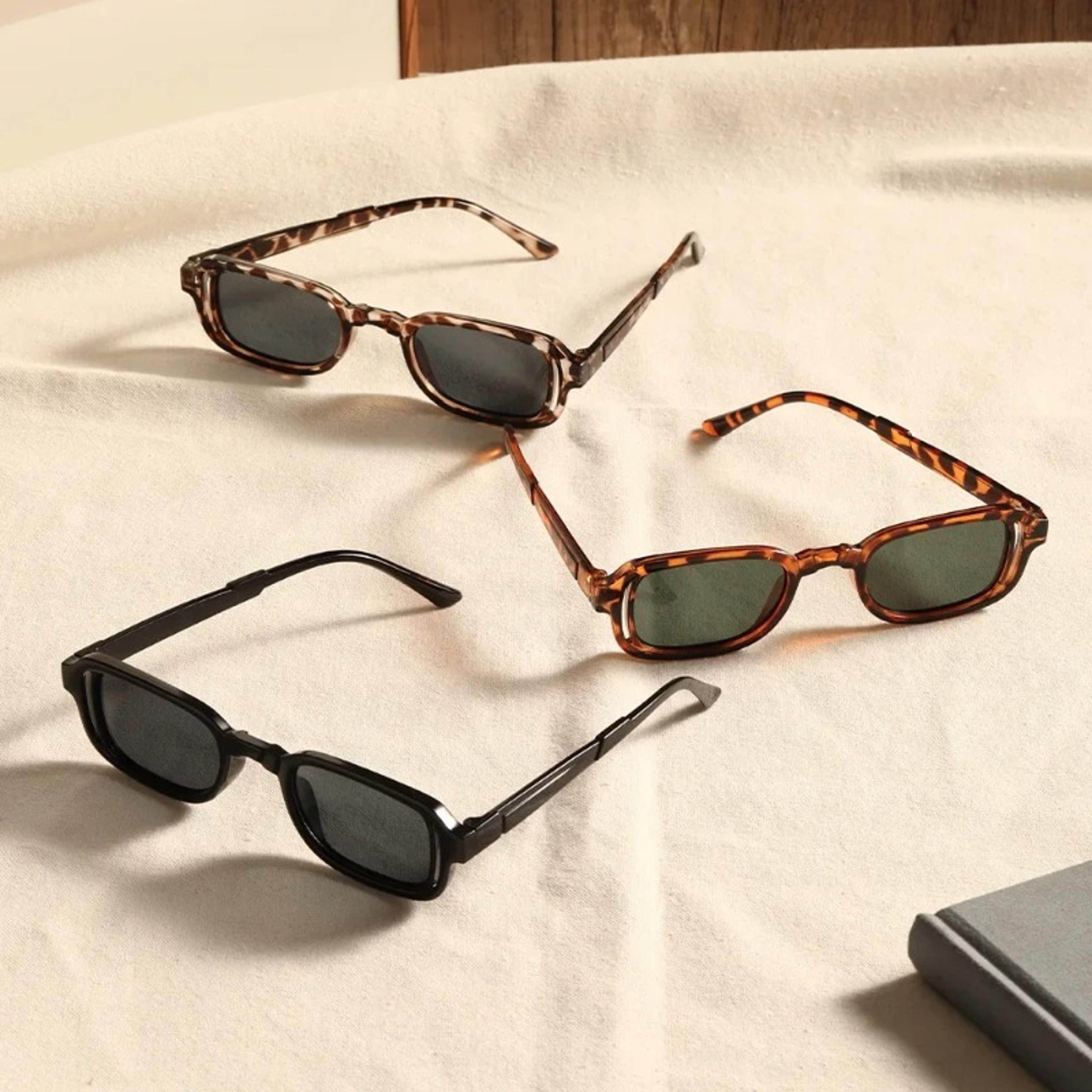 Vintage Rectangle Designer Sunglasses for Women and Men Anti Glare Shades – view 5