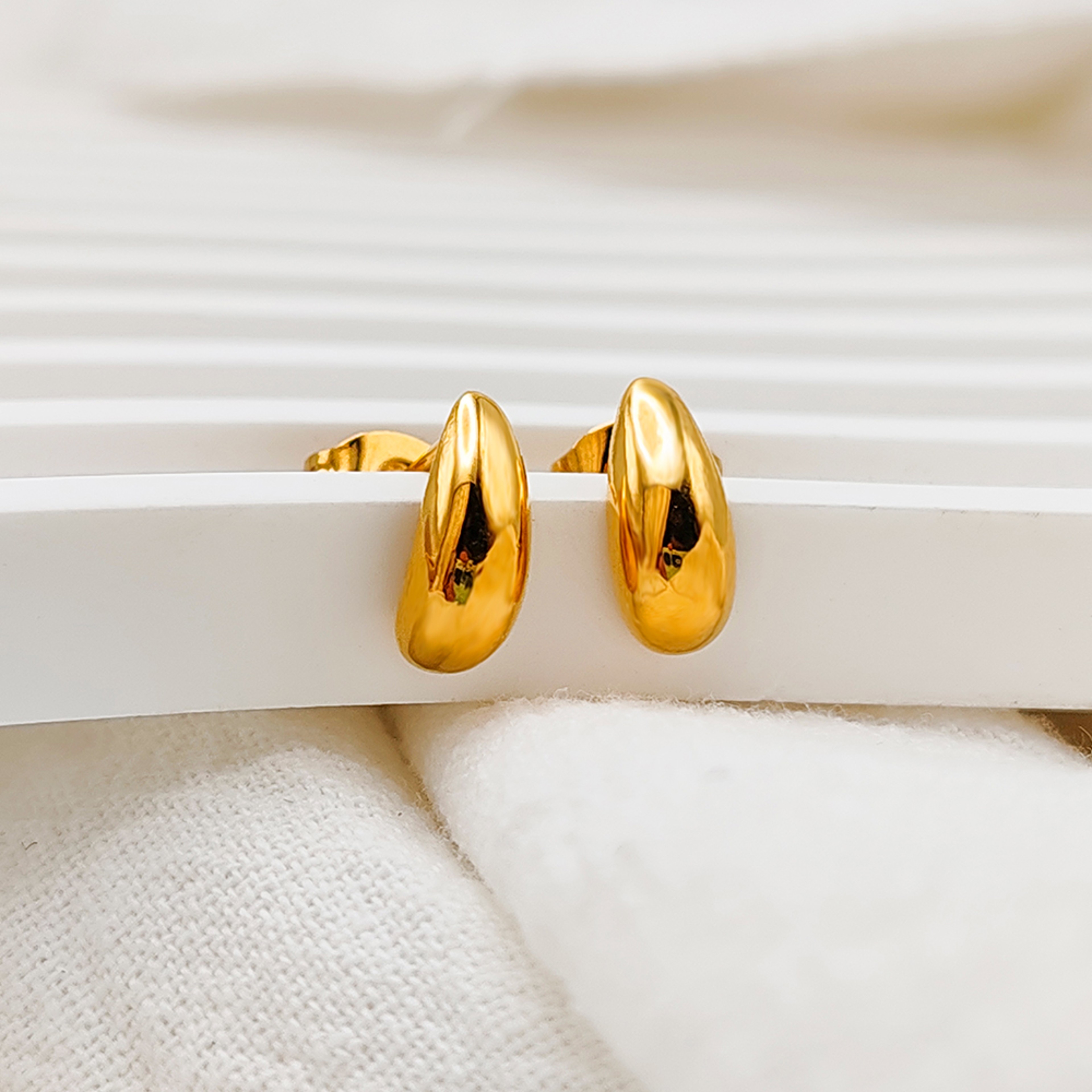 Stainless Steel Water Drop Earrings Minimalist Geometric Handmade Women's Fashion Jewelry Gift – view 5
