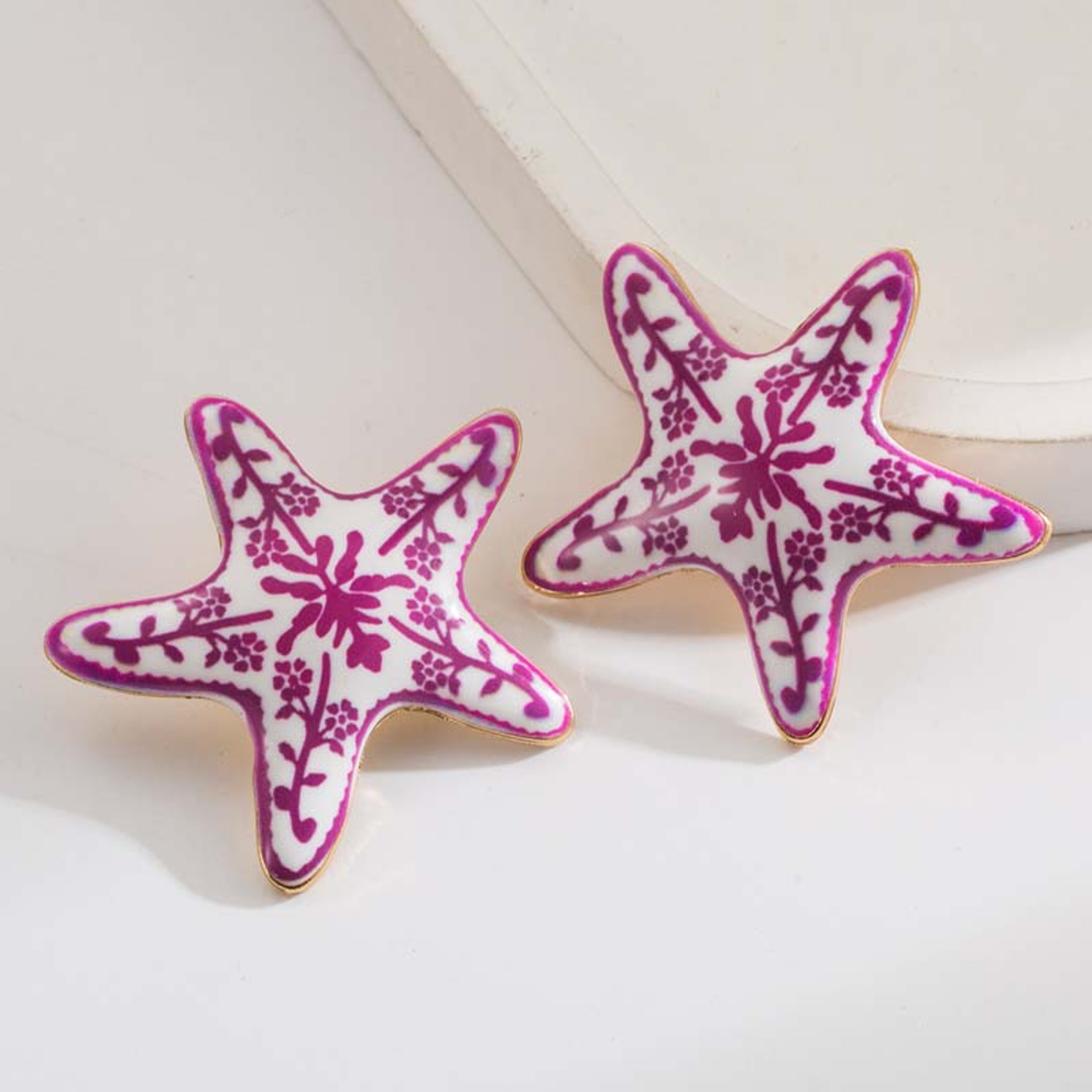 Colorful Enamel Starfish Stud Earrings for Women Beach Vacation Statement Jewelry – view 7