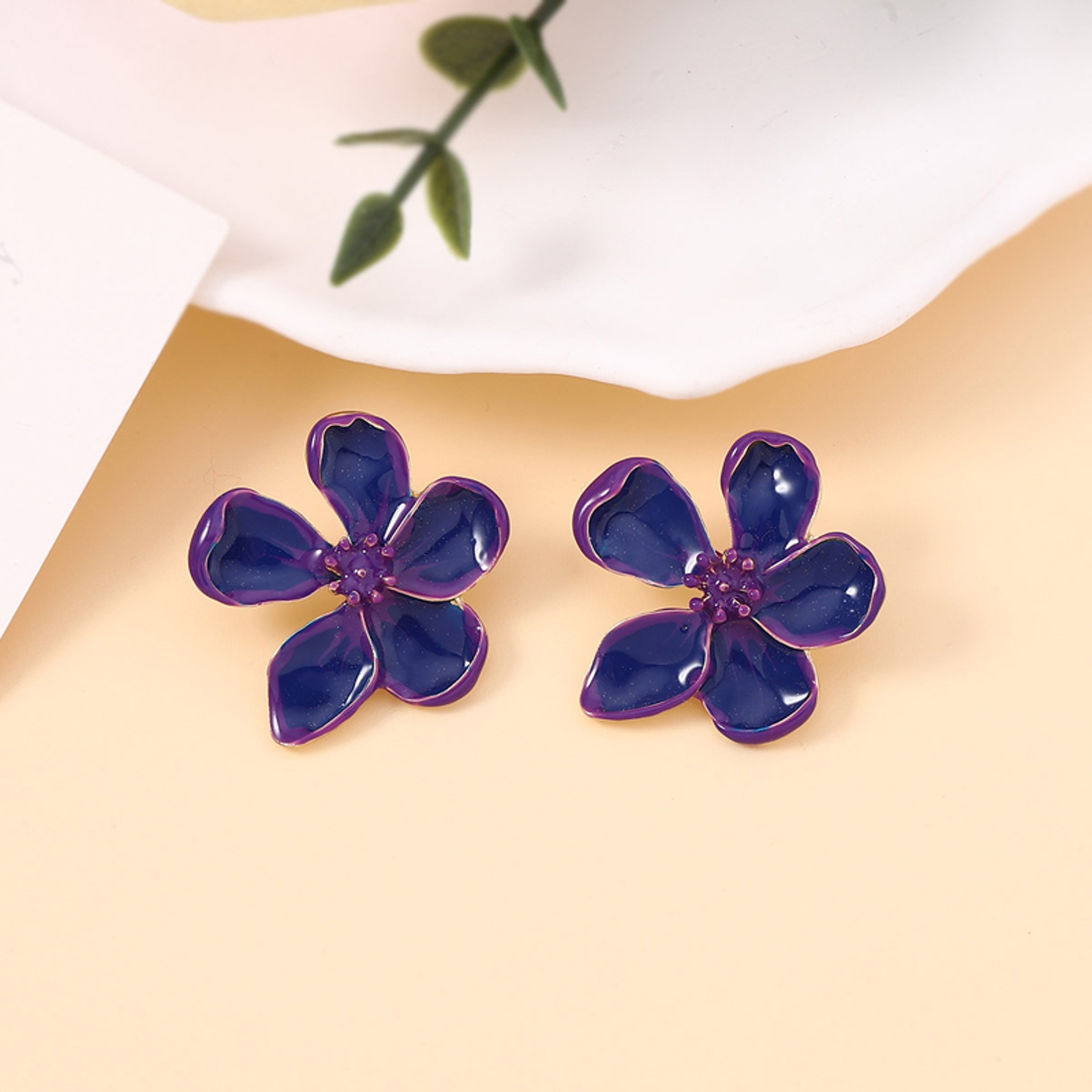 Blush Bloom Butterfly Stud Earrings Pink Gradient Floral Fashion Jewelry Gift – view 9