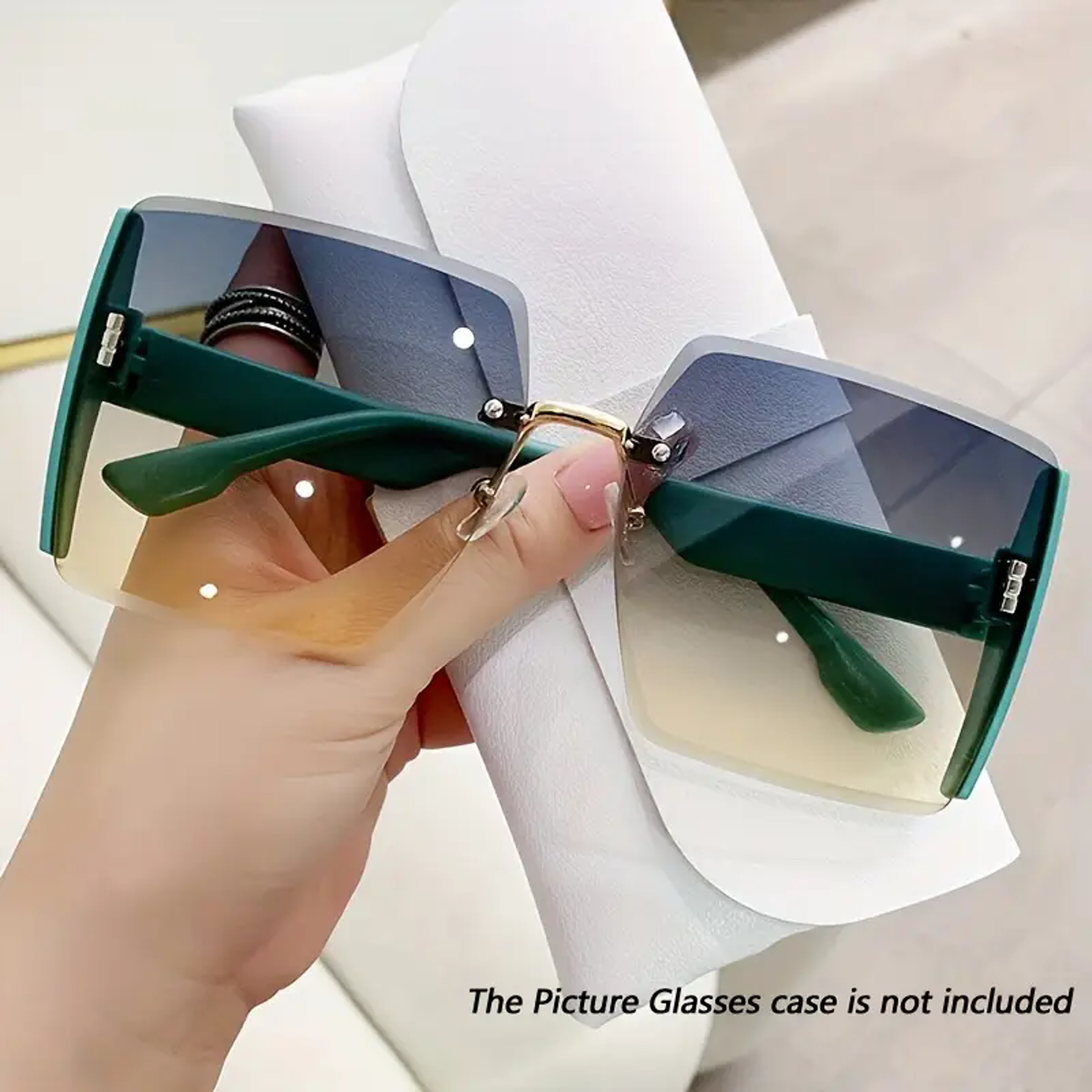 Luna Edge Rimless Sunglasses  Retro Square Gradient Sunglasses For Women 6