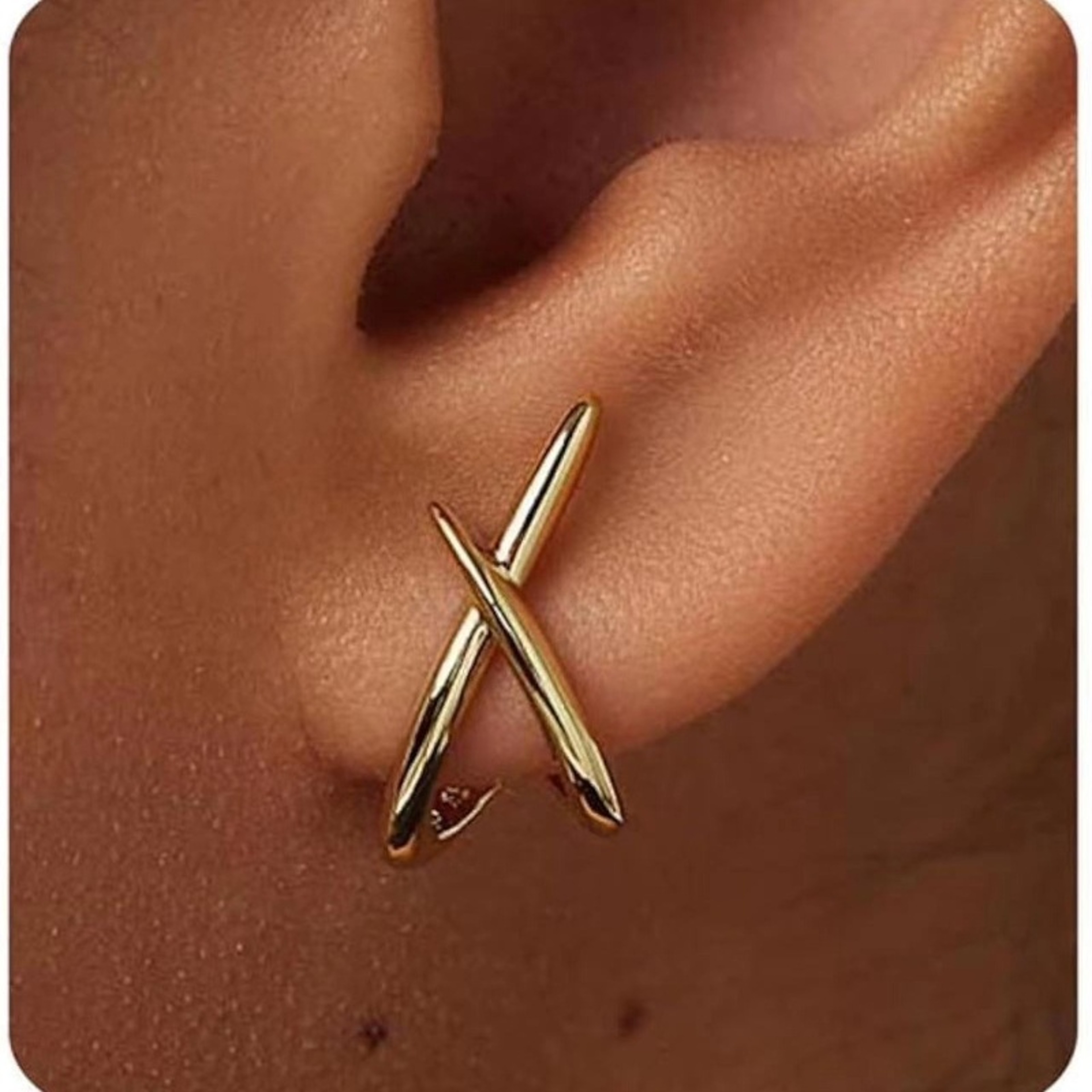 Intersect Luxe Geometric Drop Earrings for Women Elegant Minimalist Jewelry – view 1