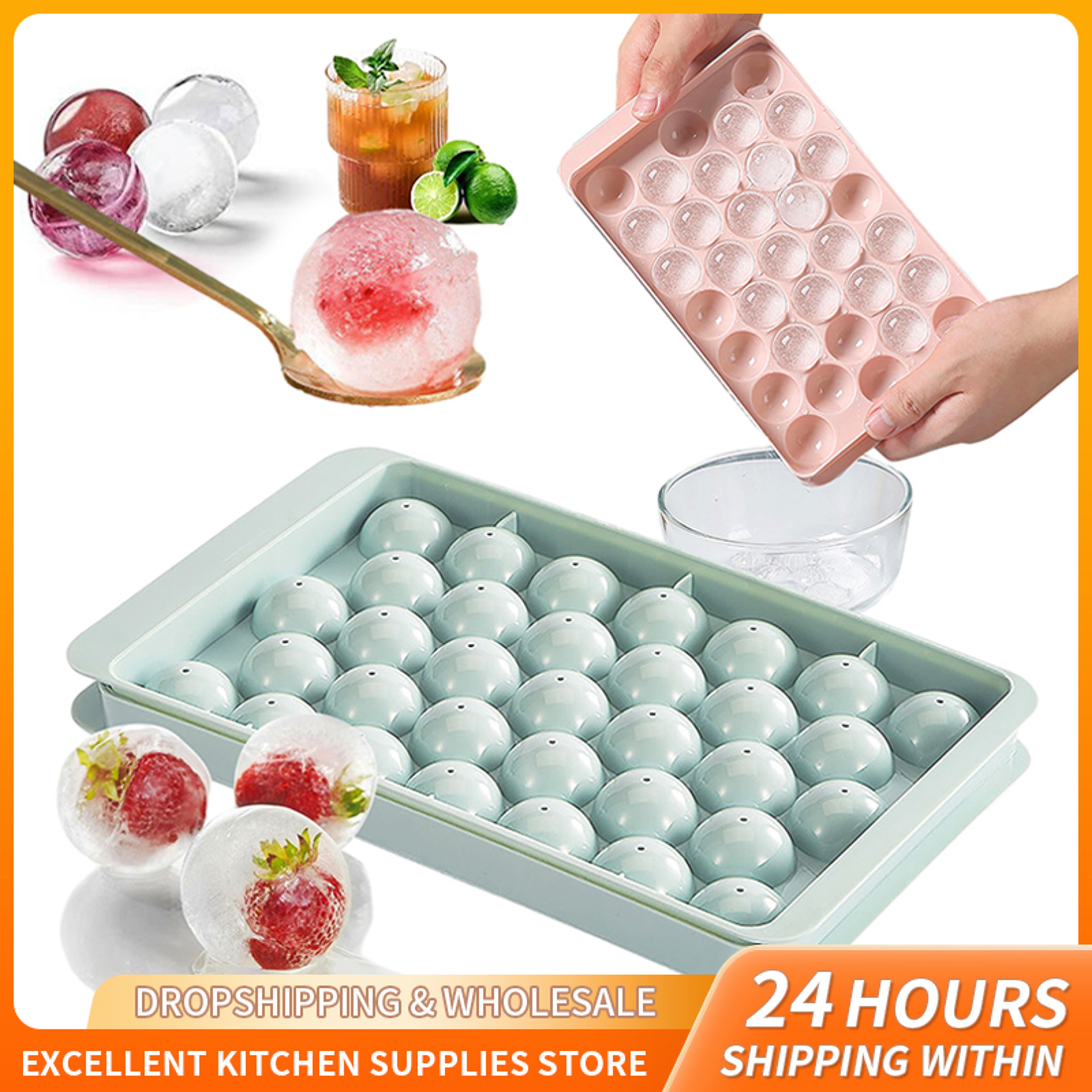 Chill Sphere Cavity Ice Ball Maker Mold With Lid For Cocktails Whiskey  Iced Coffee 1