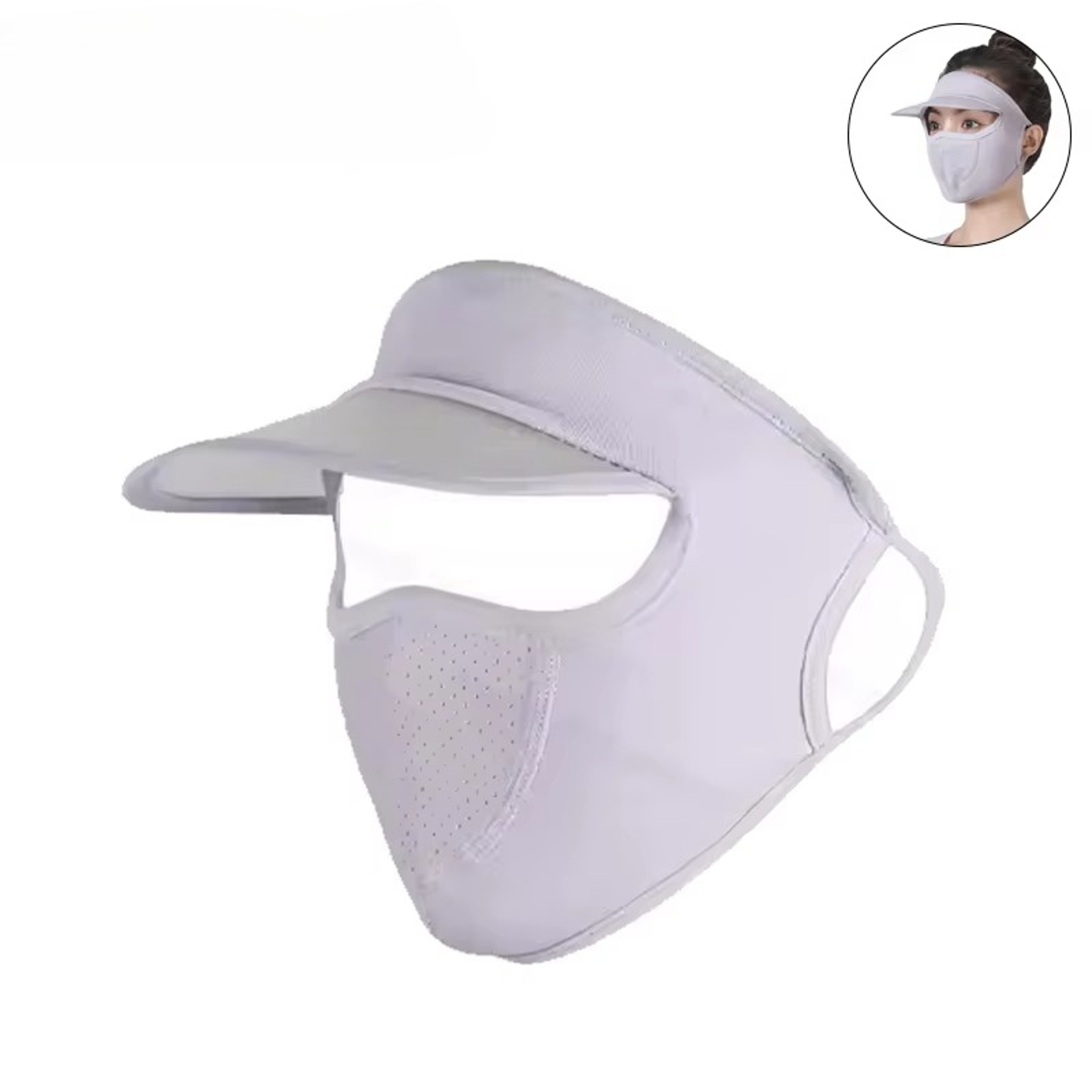 Ice Silk UV Protection Face Mask with Brim Cycling Sun Visor Summer Sun Protection Cover – view 10
