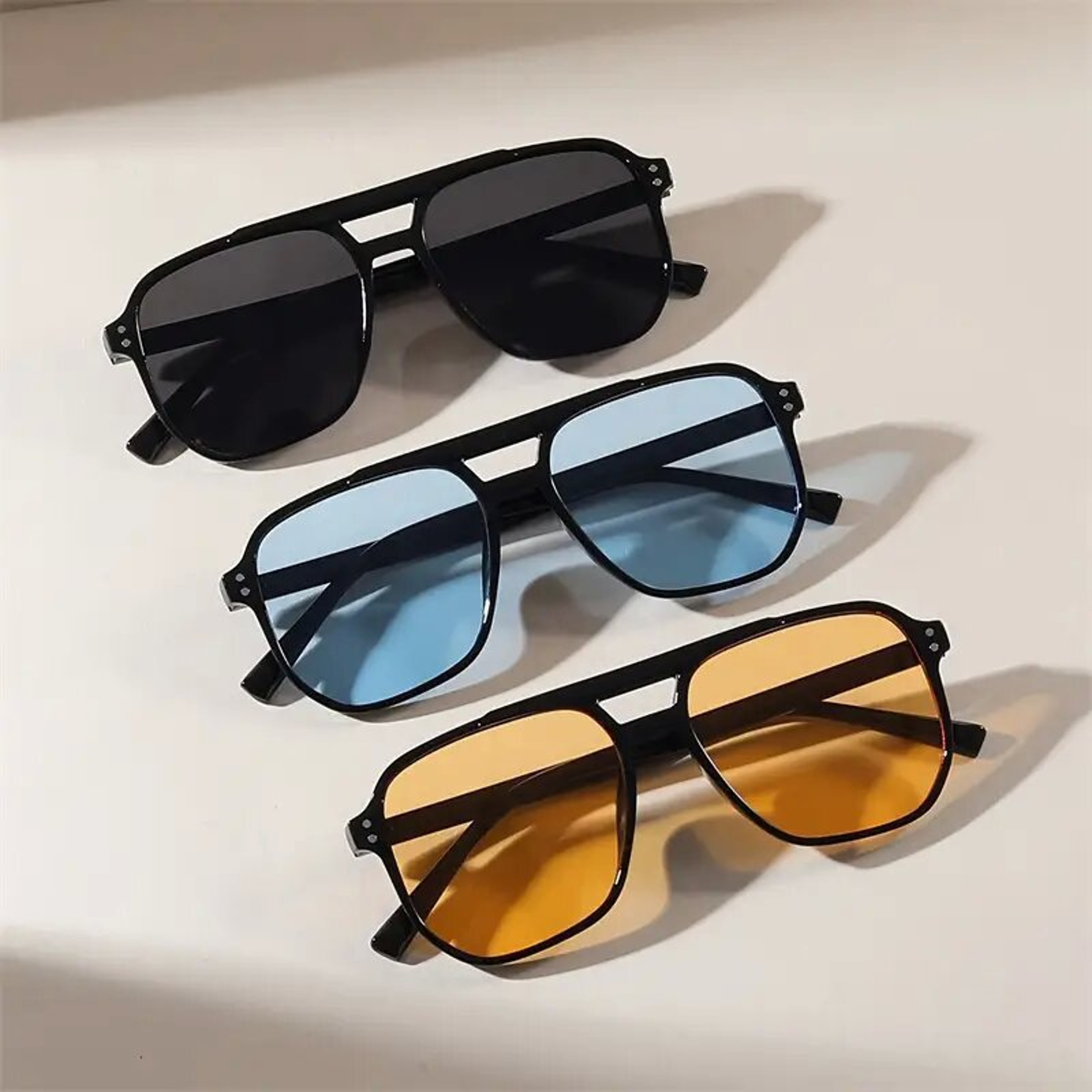 Vintage Oversized Square Sunglasses For Men  Women 1
