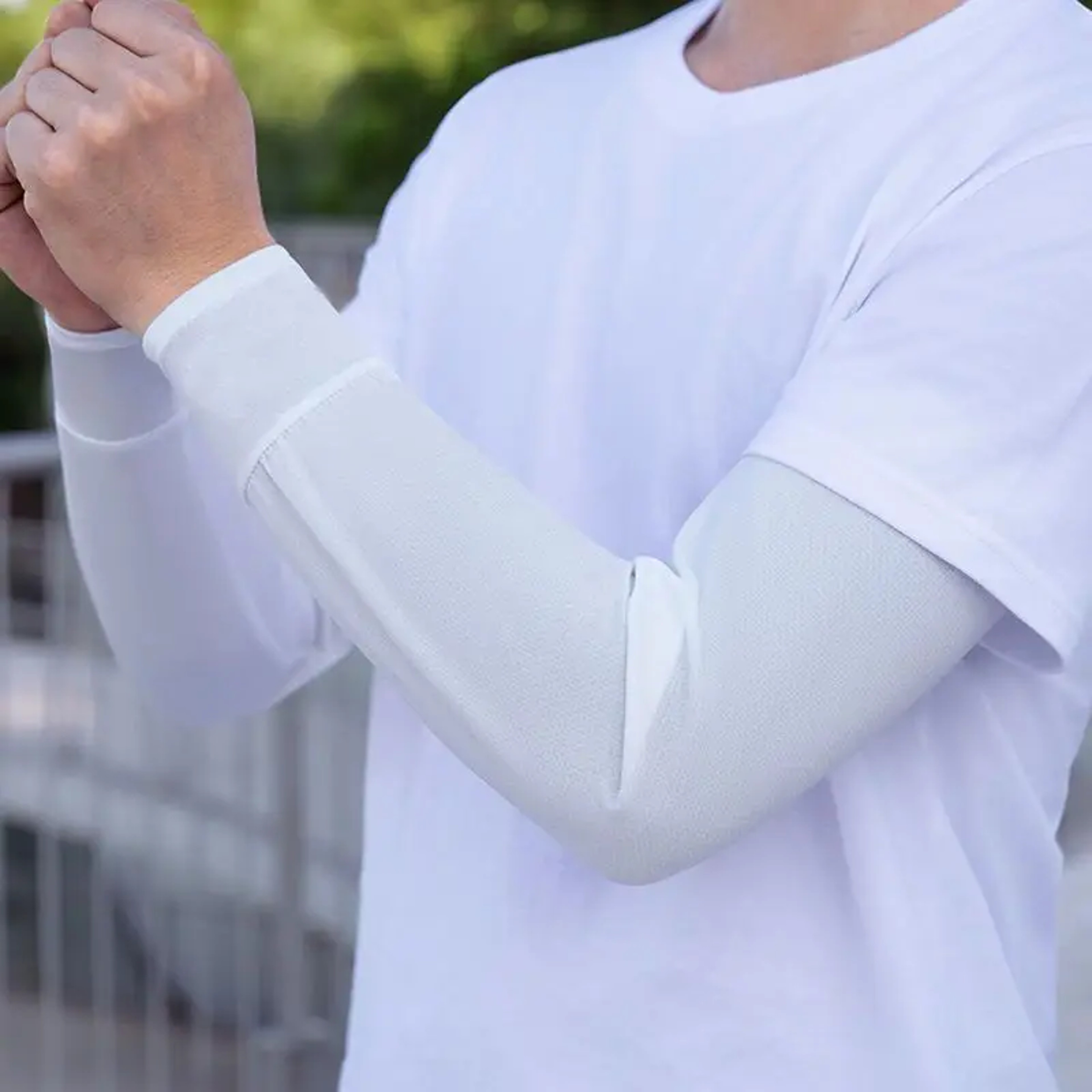 Ice Silk UV Protection Arm Sleeves For Men Cooling Sun Sleeves For Driving Running  Cycling 3