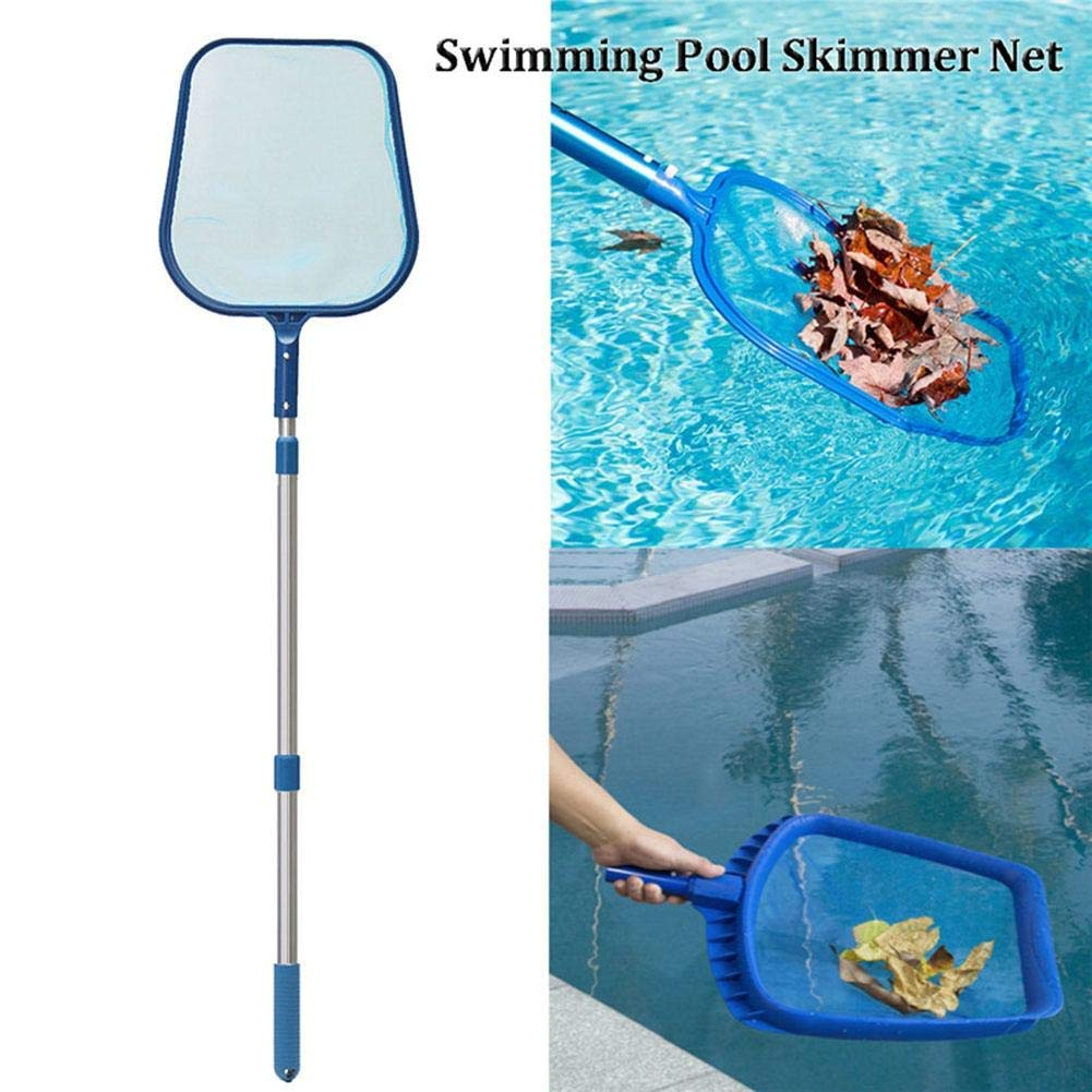 Extend Reach Pool Skimmer Net with Telescopic Pole for Leaves, Debris & Pond Cleaning – view 3