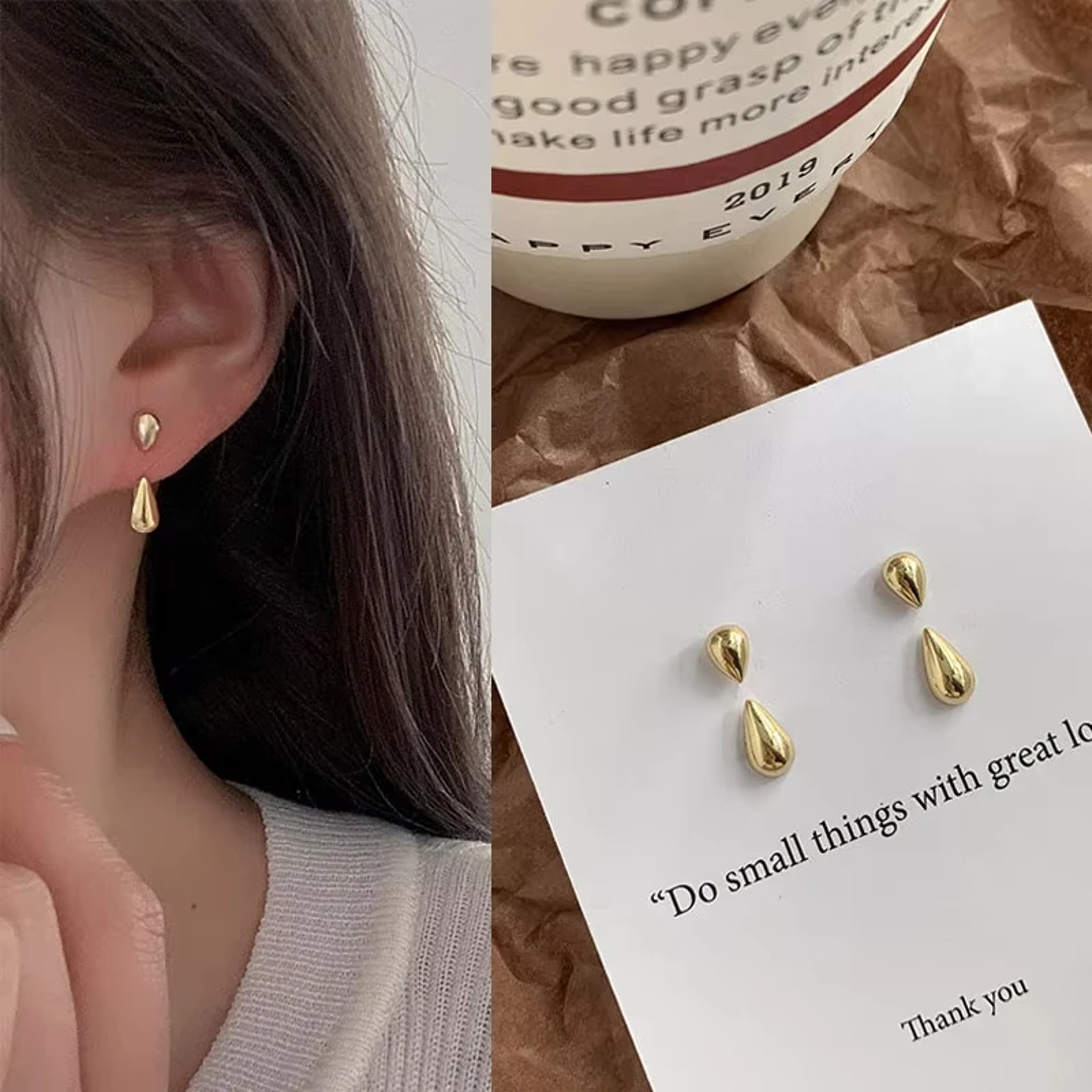 Water Drop Stud Earrings Irregular Geometric Luxury Earrings for Women – view 1