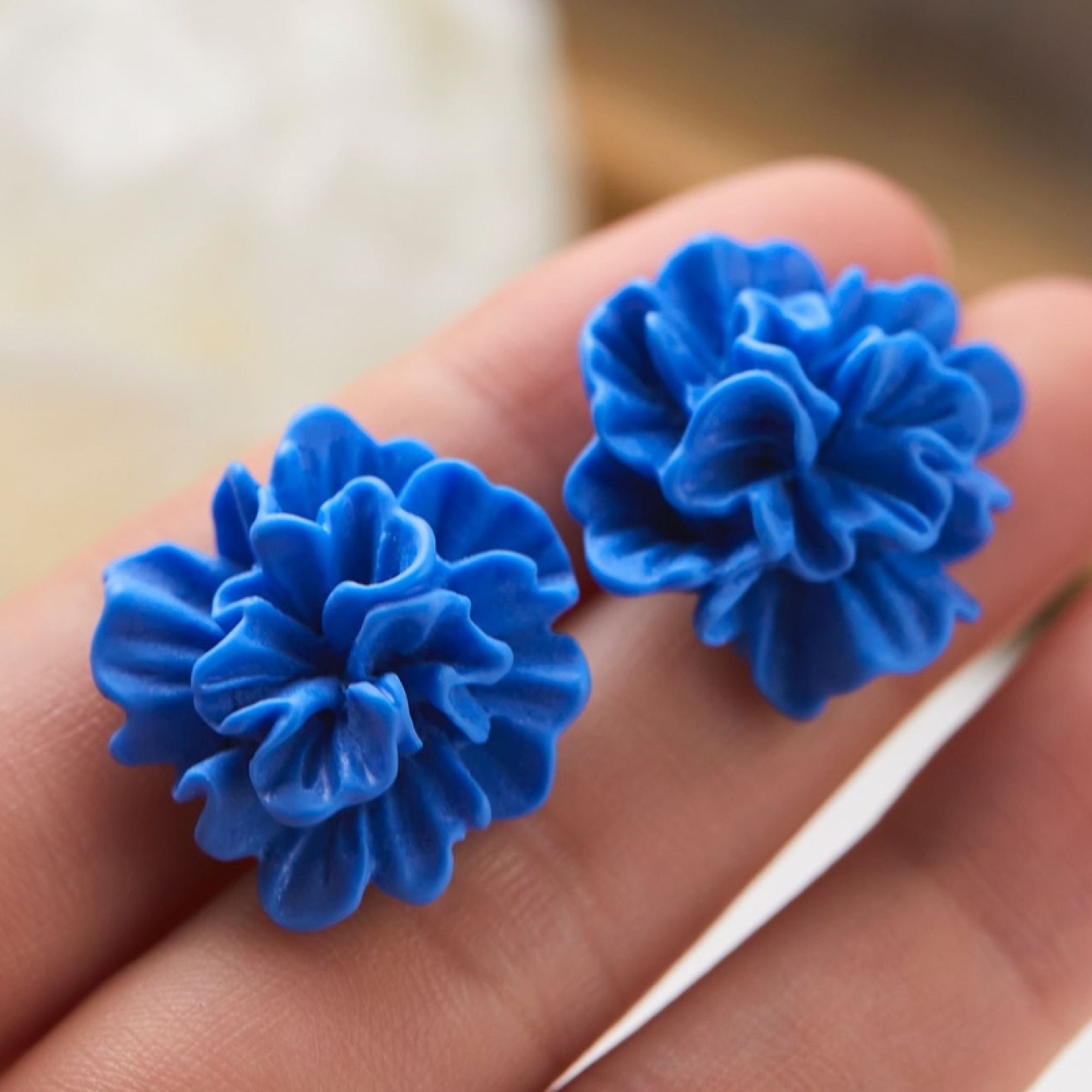 Bohemian Pleated Flower Drop Earrings for Women Flower Earrings for Beach & Vacation Style – view 5
