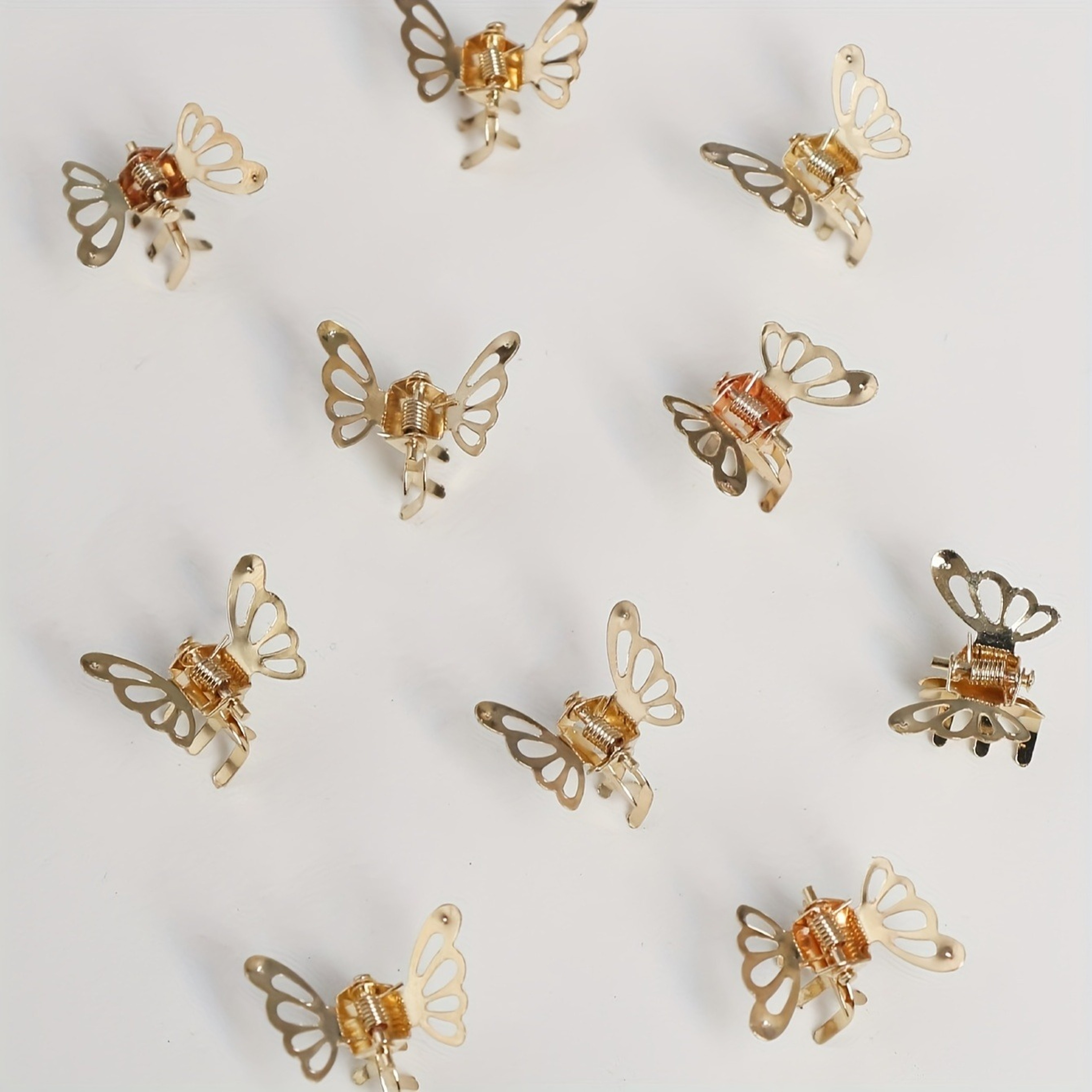 Butterfly Charm Mini Hair Clips Set Vintage Bangs  Styling Barrettes 1