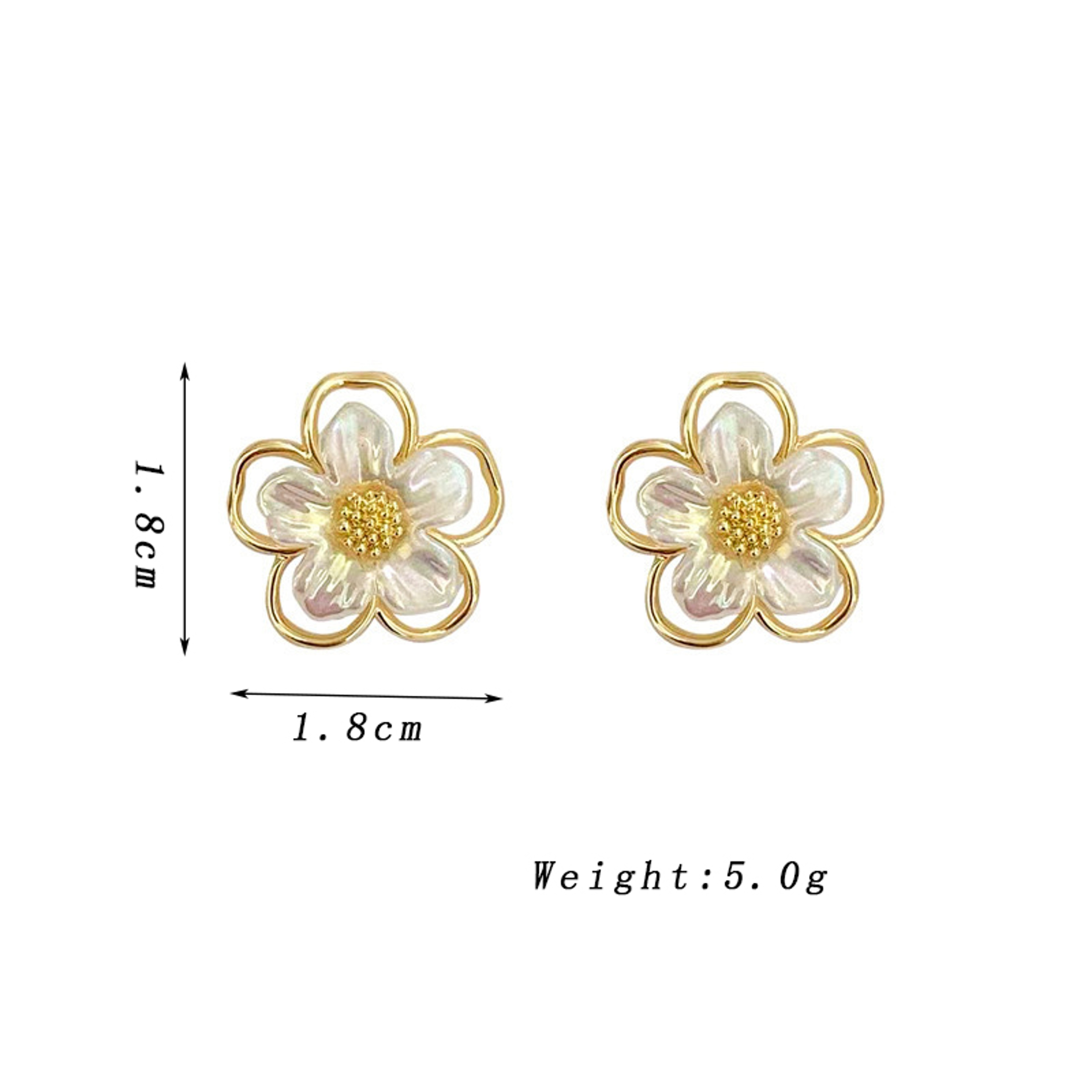 White Blossom Floral Stud Earrings For Women Elegant Flower Stud Earrings For Weddings  Parties 6