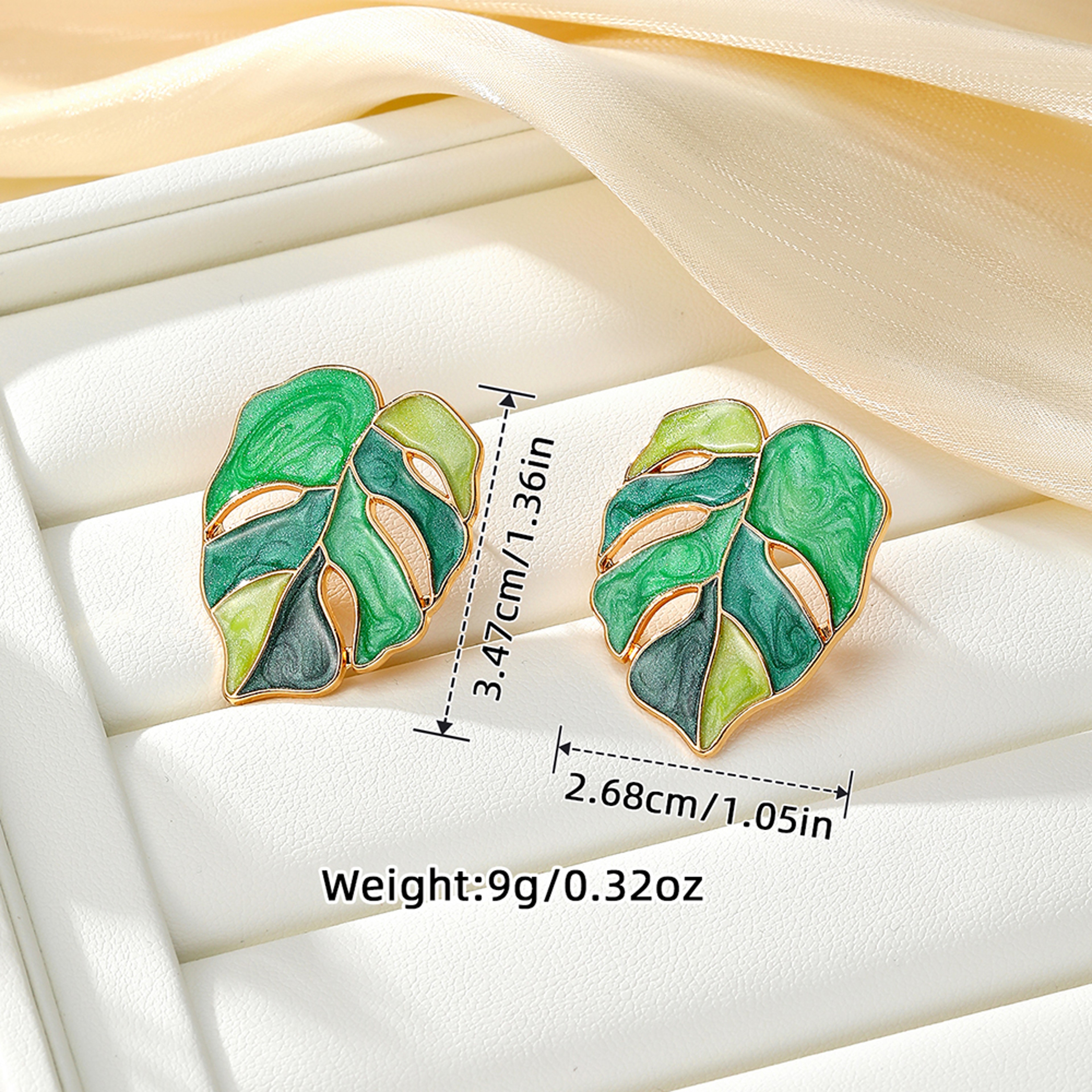 Colorful Leaf Drop Earrings for Women Leaf Earrings, Colorful Drop Earrings, Nature Inspired Jewelry – view 3