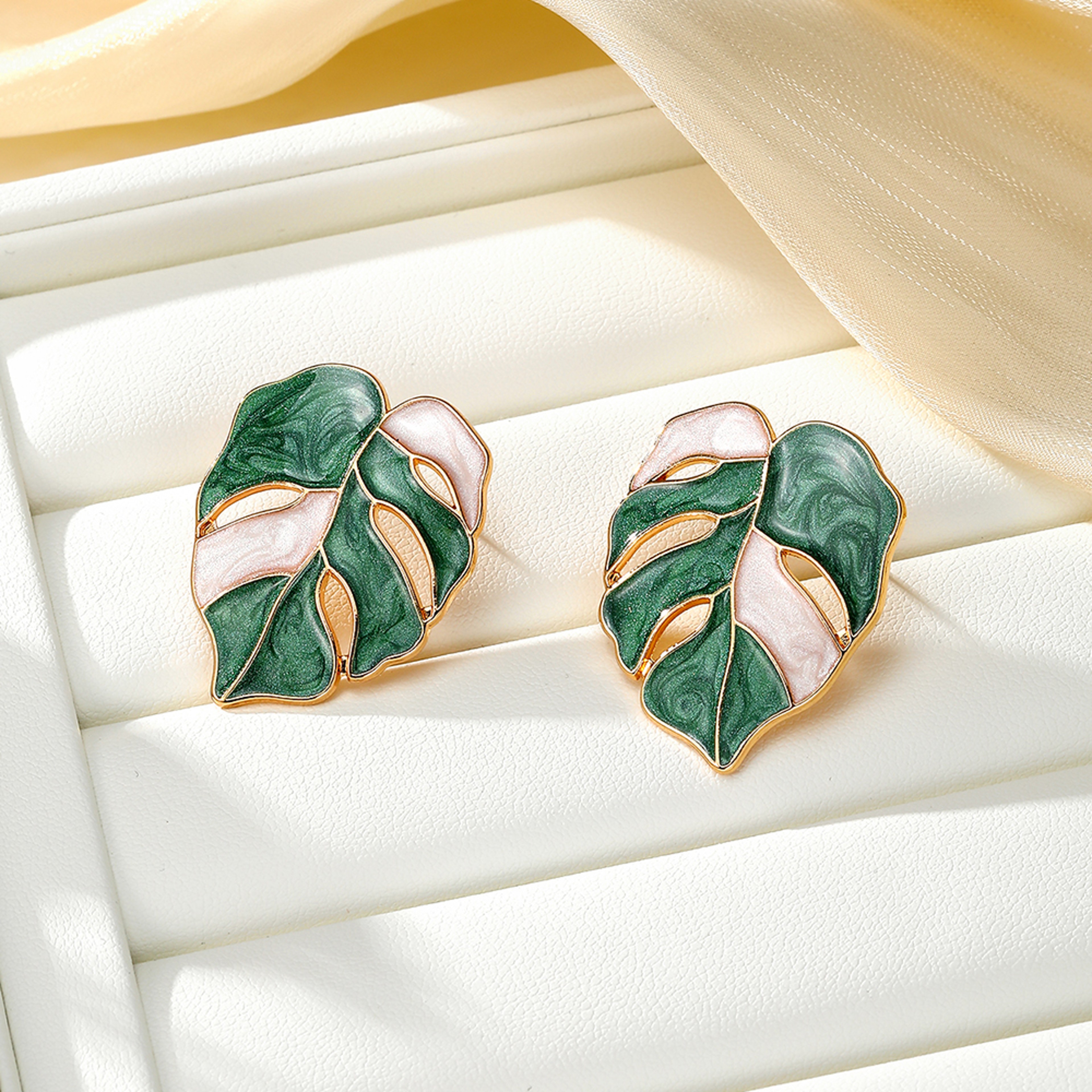 Colorful Leaf Drop Earrings for Women Leaf Earrings, Colorful Drop Earrings, Nature Inspired Jewelry – view 4