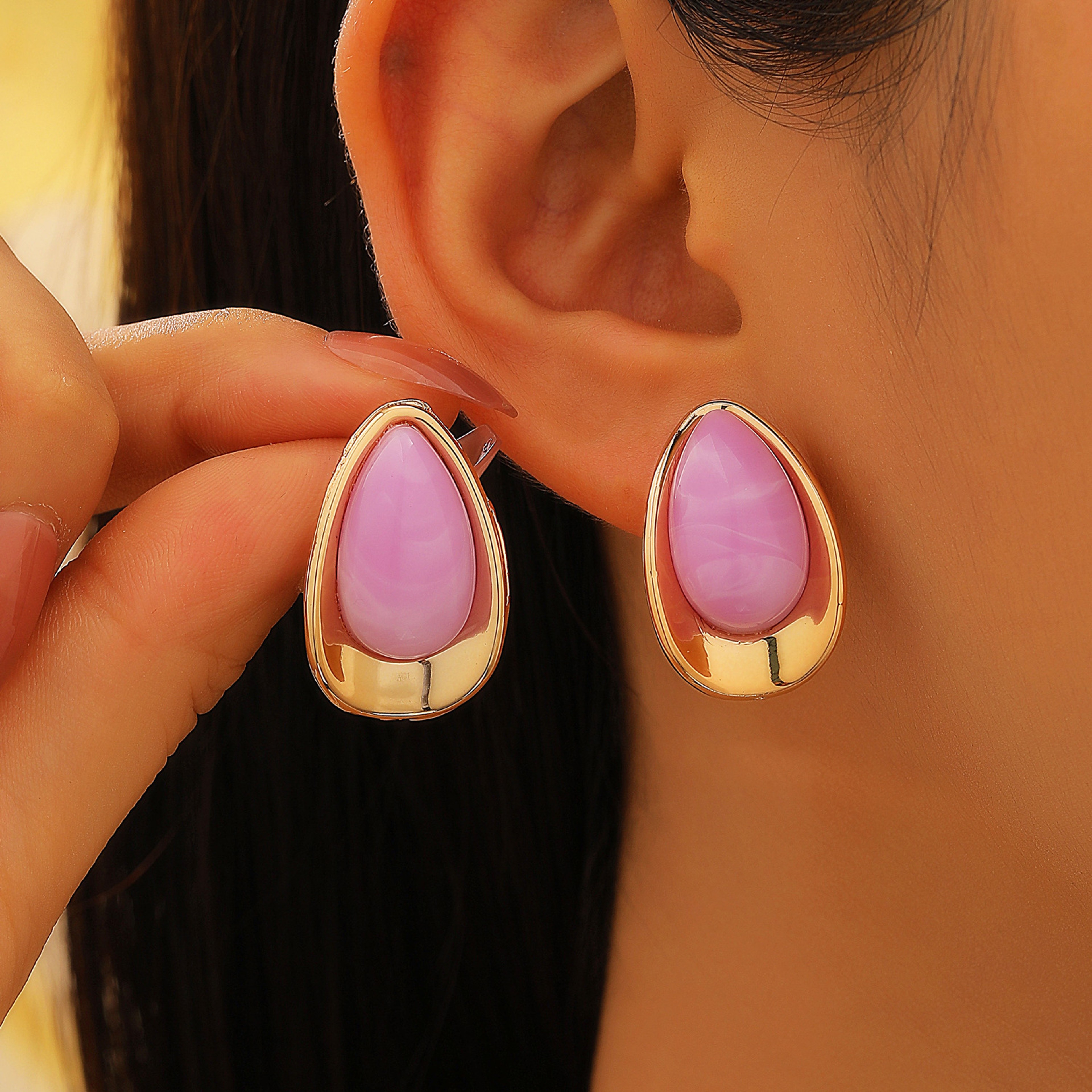 Elegant Drip Enamel Hoop Earrings For Women Luxury Fashion Jewelry 6