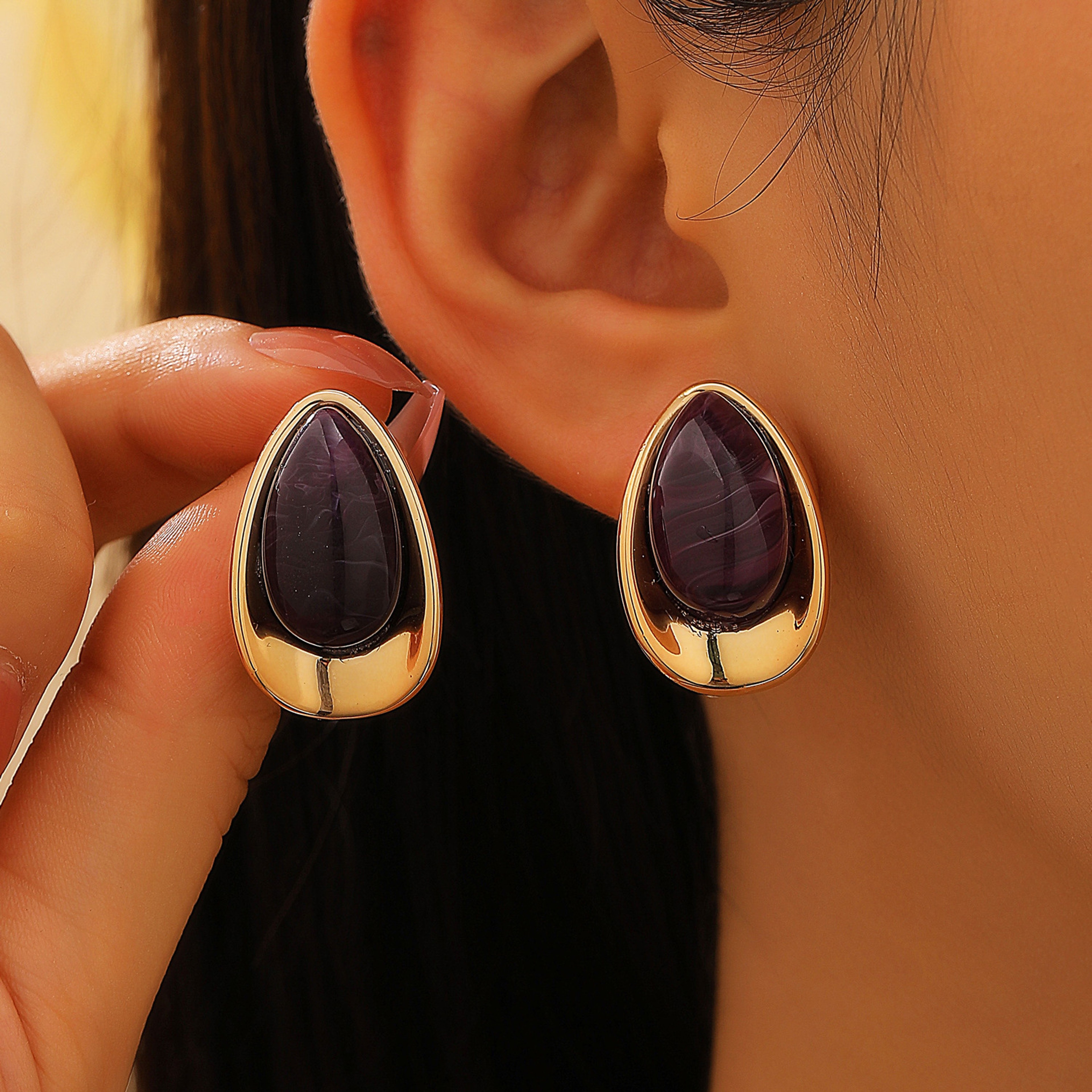 Elegant Drip Enamel Hoop Earrings For Women Luxury Fashion Jewelry 7