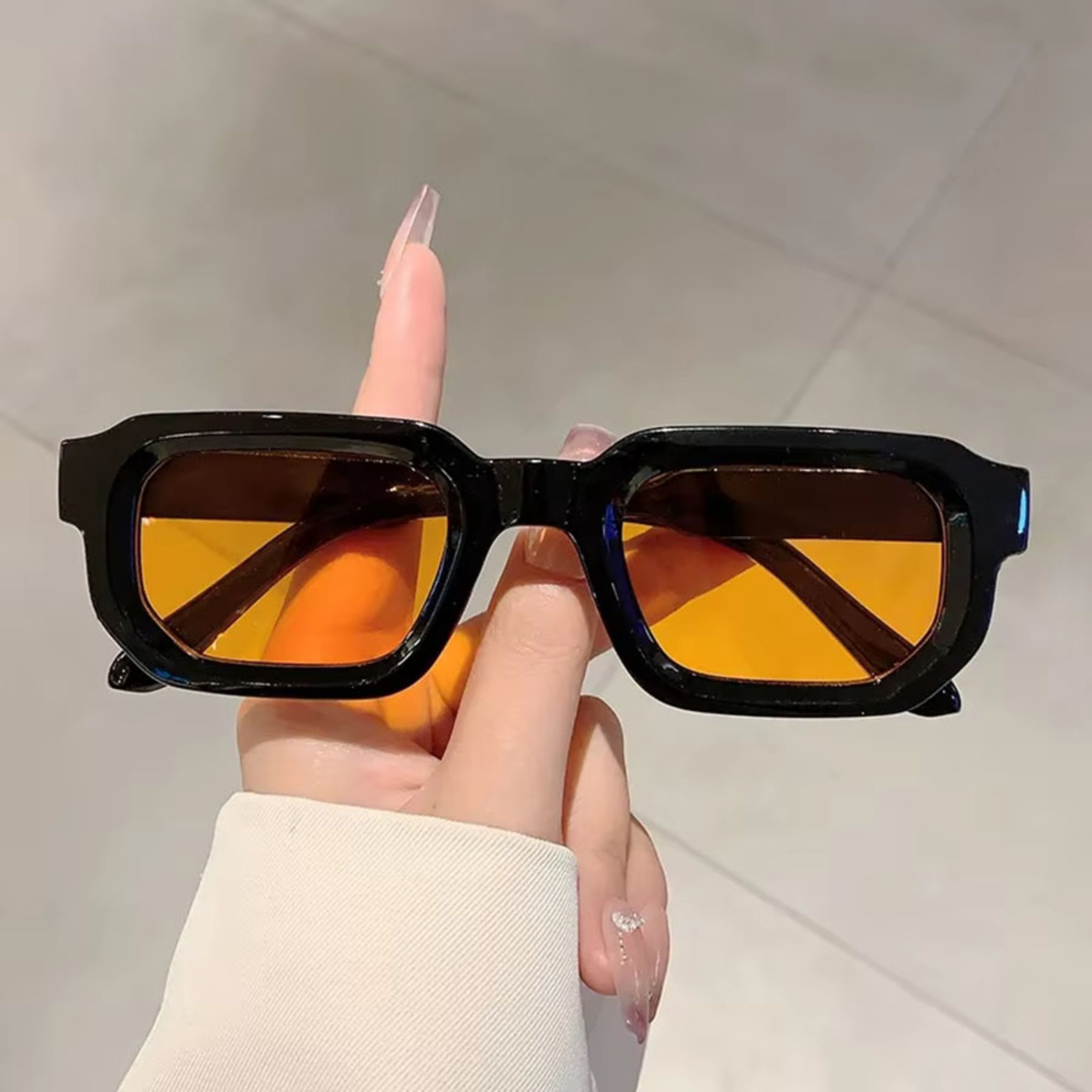 Vintage Rectangle Sunglasses For Men  Women Retro Designer Eyewear 6
