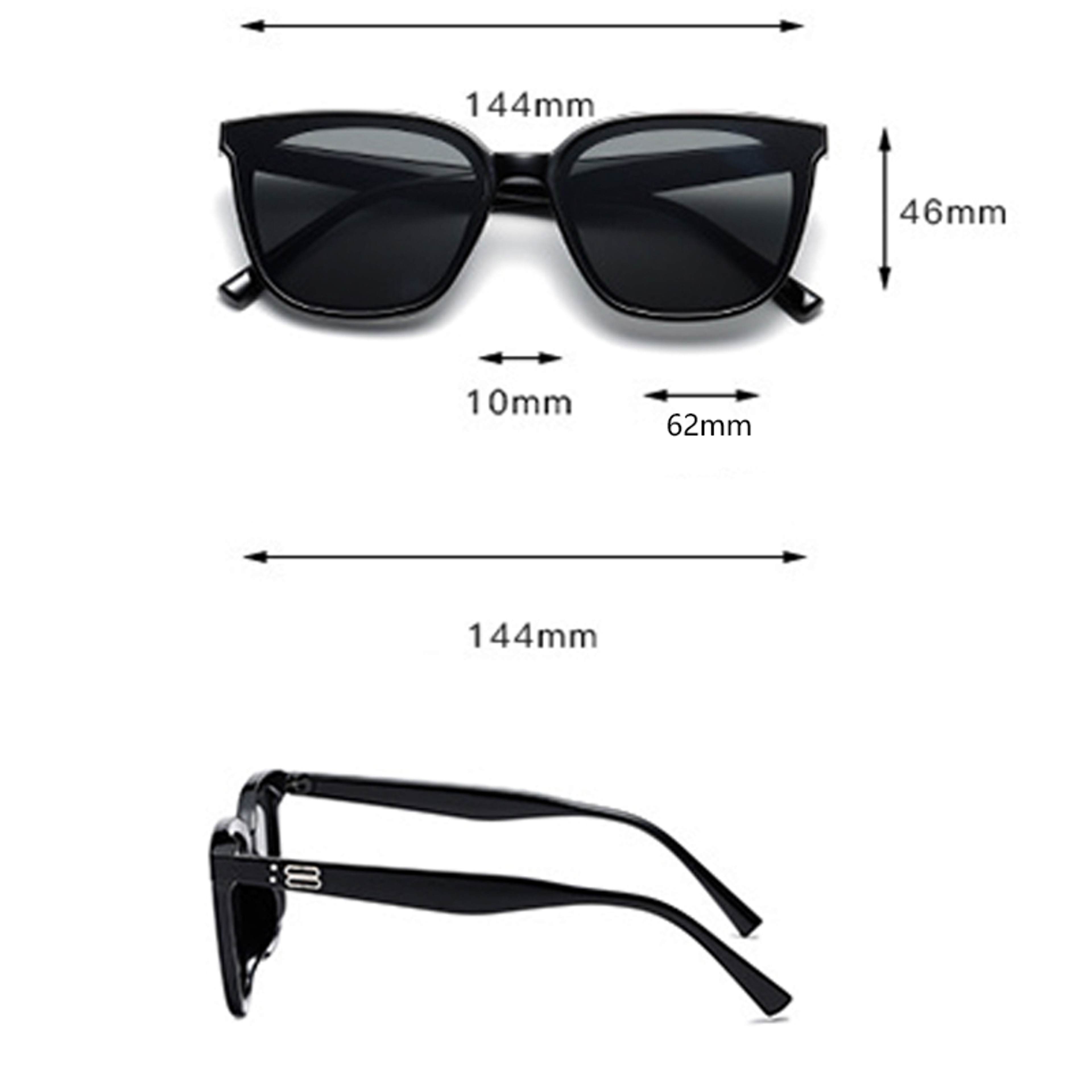 Luxe Retro Square Sunglasses Lightweight Square Frame Sunglasses for Women & Men – view 6