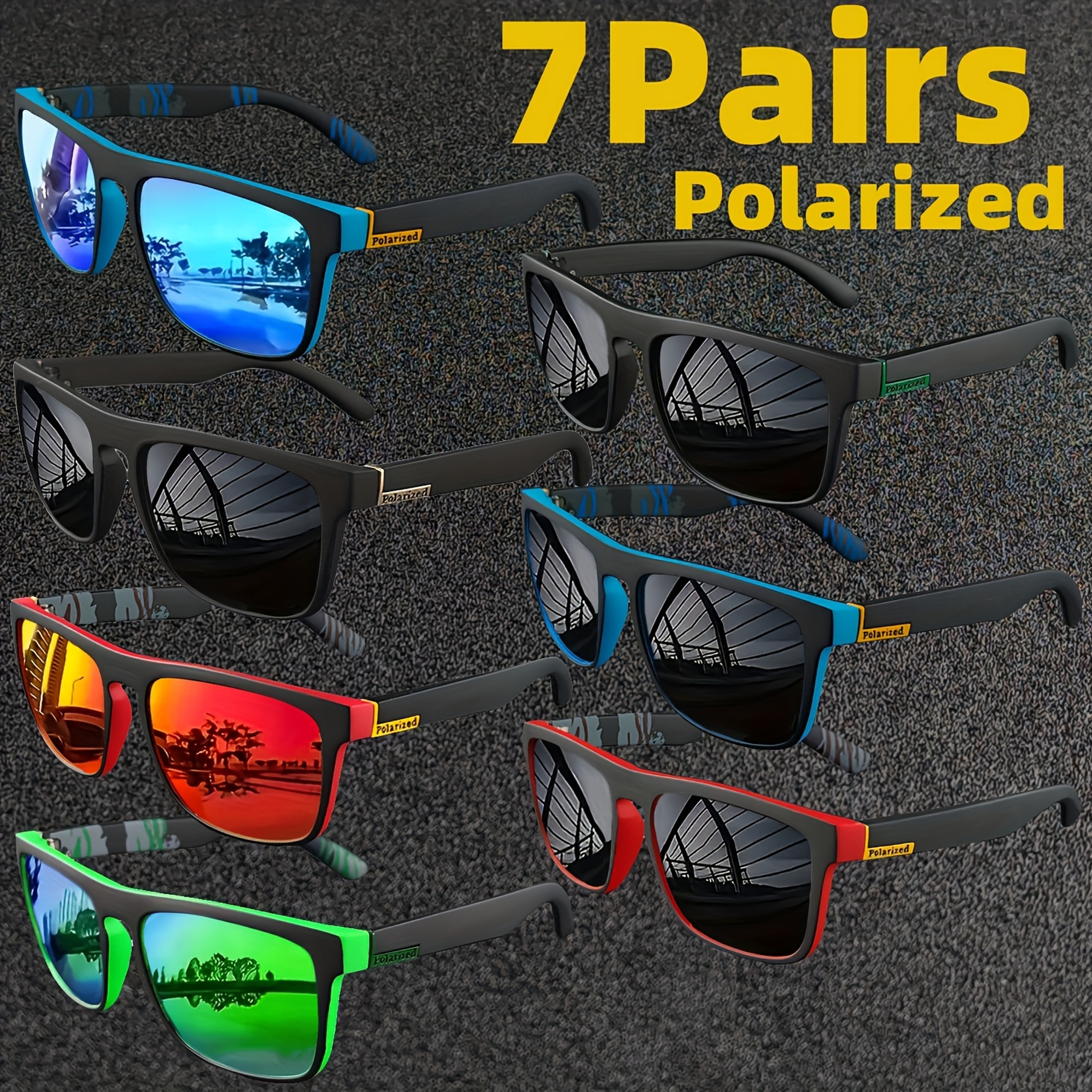 Polarized Sunglasses Set with Square Frames for Driving, Travel & Outdoor Adventures – view 2
