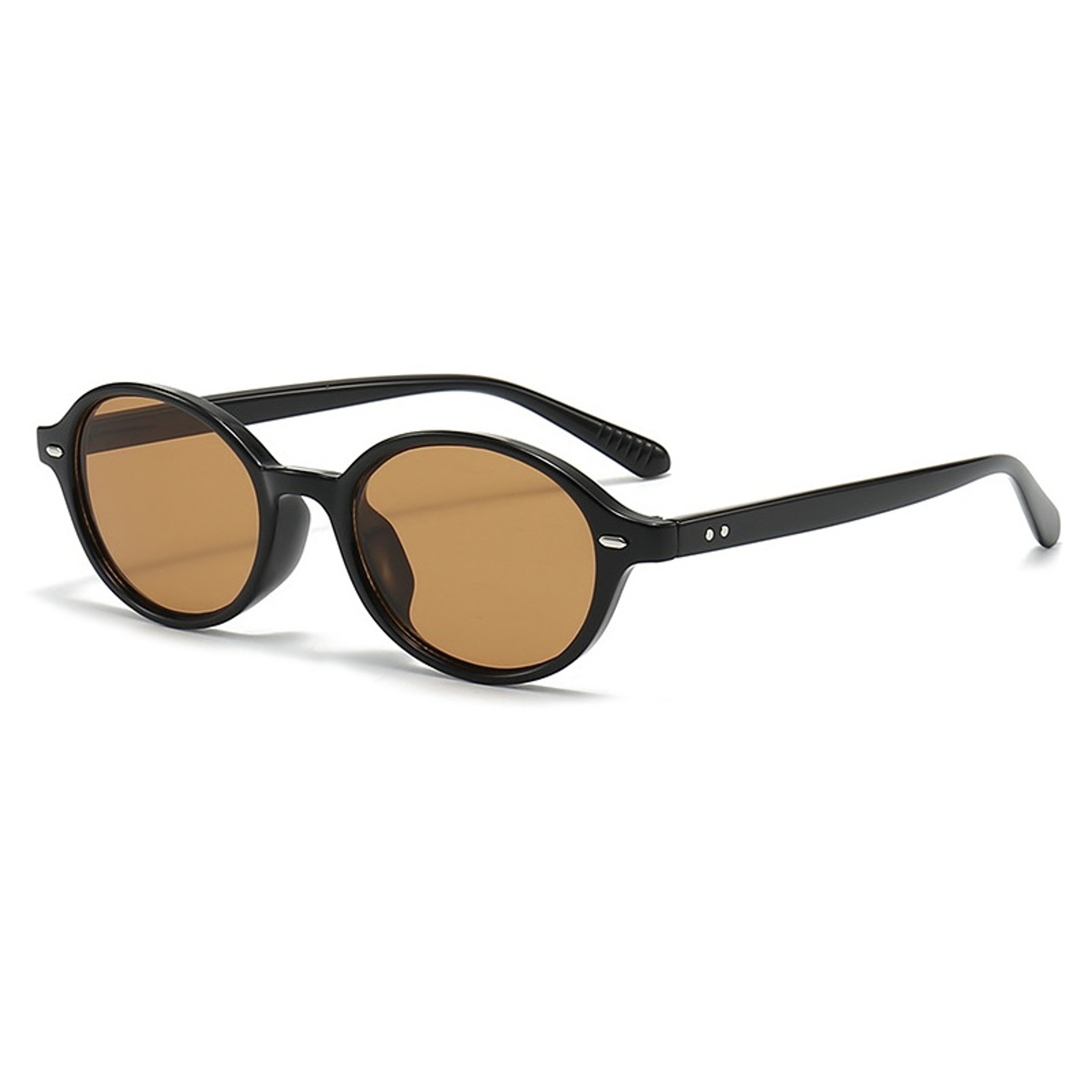 Retro Small Oval UV Sunglasses with Rivet Detail for Women & Men – view 8