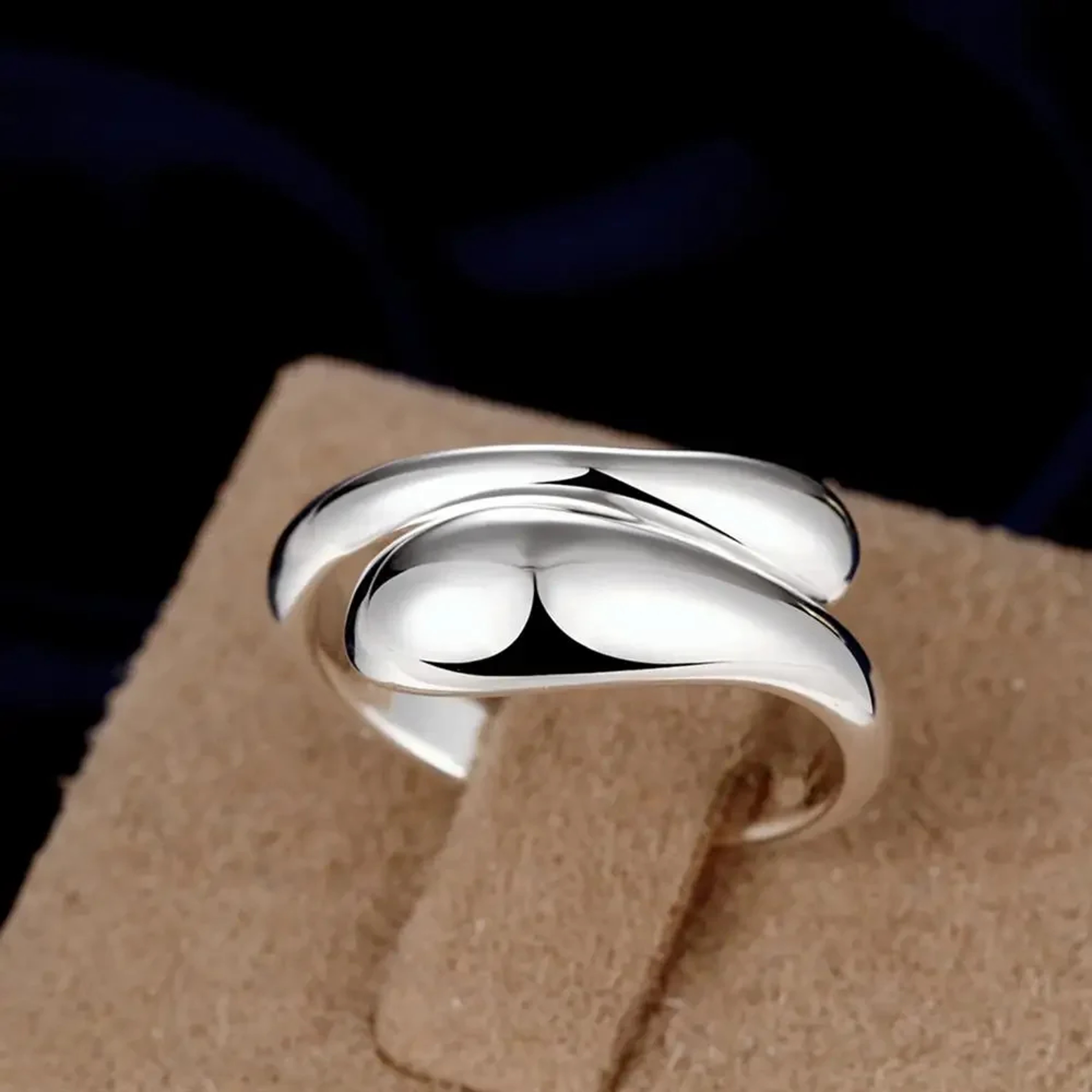 Elegant Sterling Silver Ring Water Drop Teardrop Ring For Women Wedding Party Gift 4