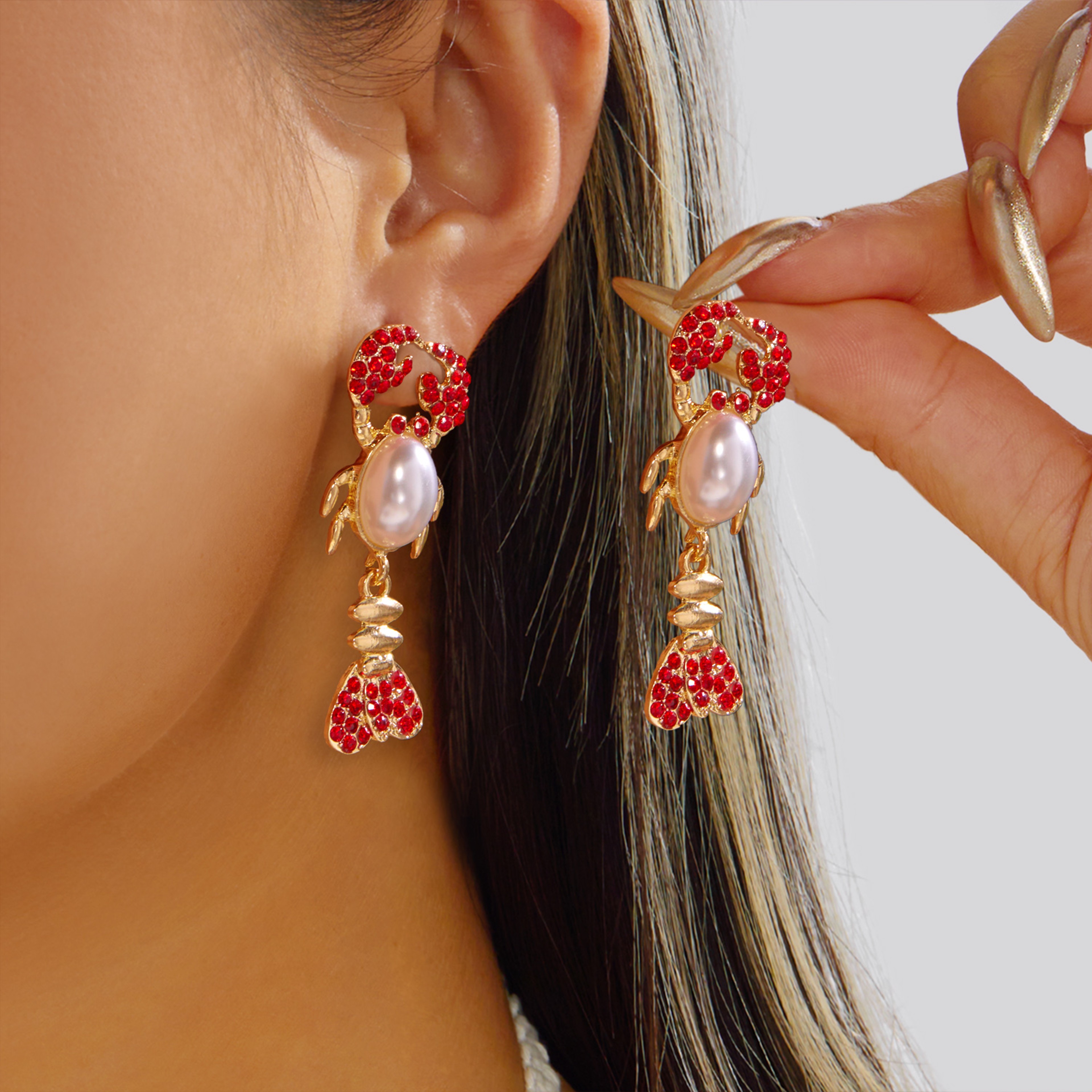 Ocean Charm Lobster Earrings With Starfish  Shell Beach Dangle Jewelry For Women 11
