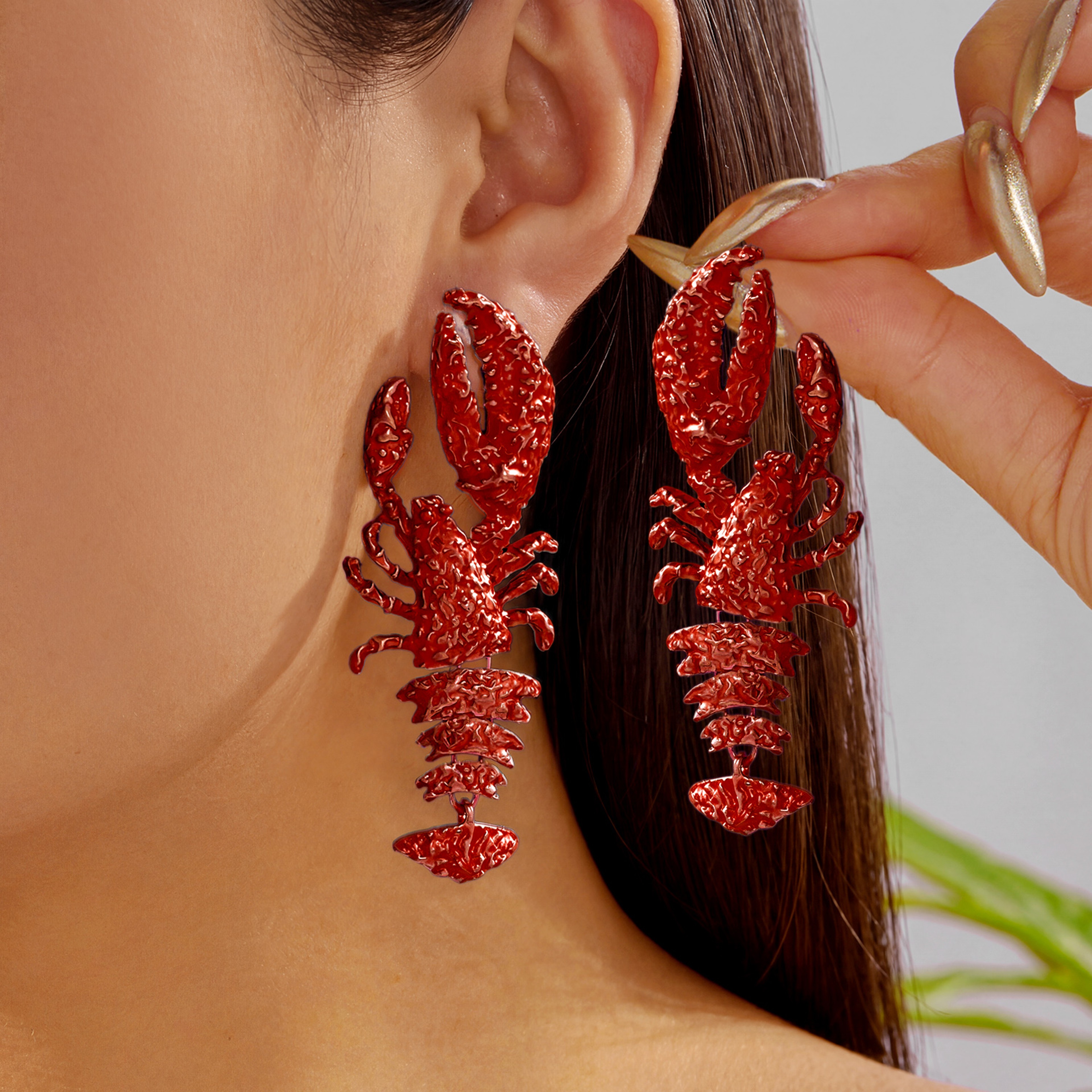 Ocean Charm Lobster Earrings With Starfish  Shell Beach Dangle Jewelry For Women 14