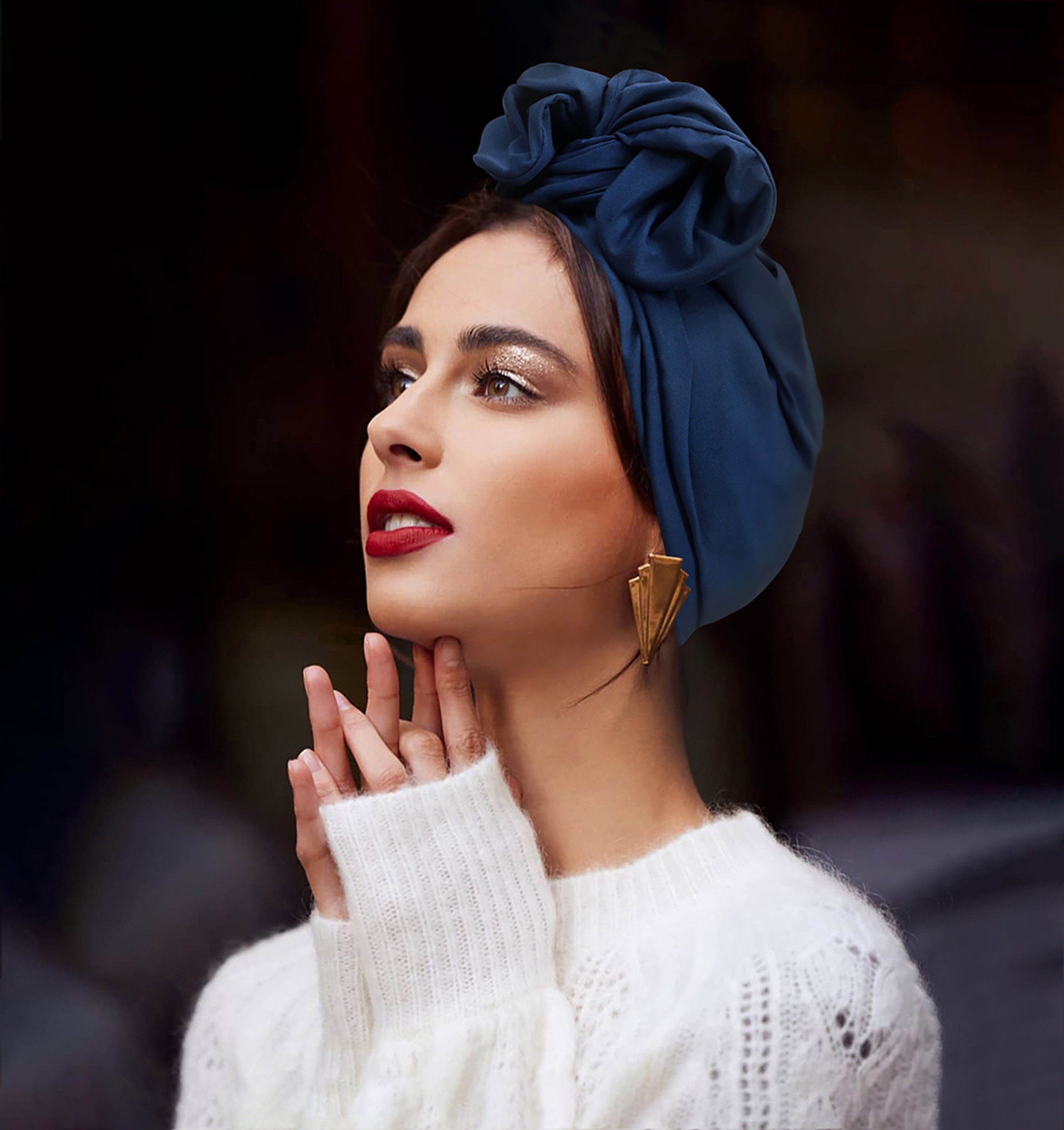 Vintage Soft Turban Hat For Women Elegant Womens Head Wrap  Stretch Headscarf Cap 1