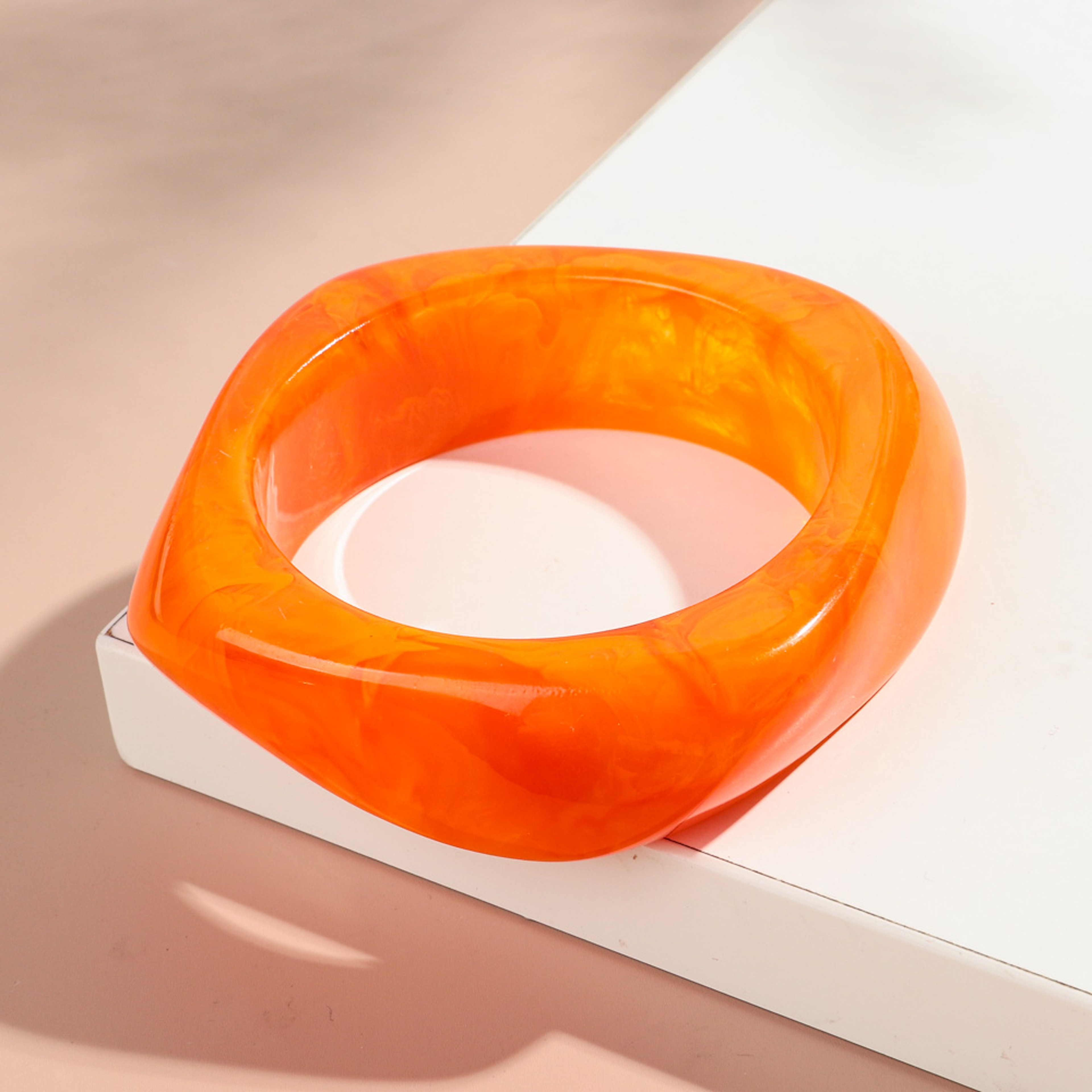 Vintage Chunky Resin Bangle Geometric Acrylic Bracelet For Women Boho Statement Jewelry 10
