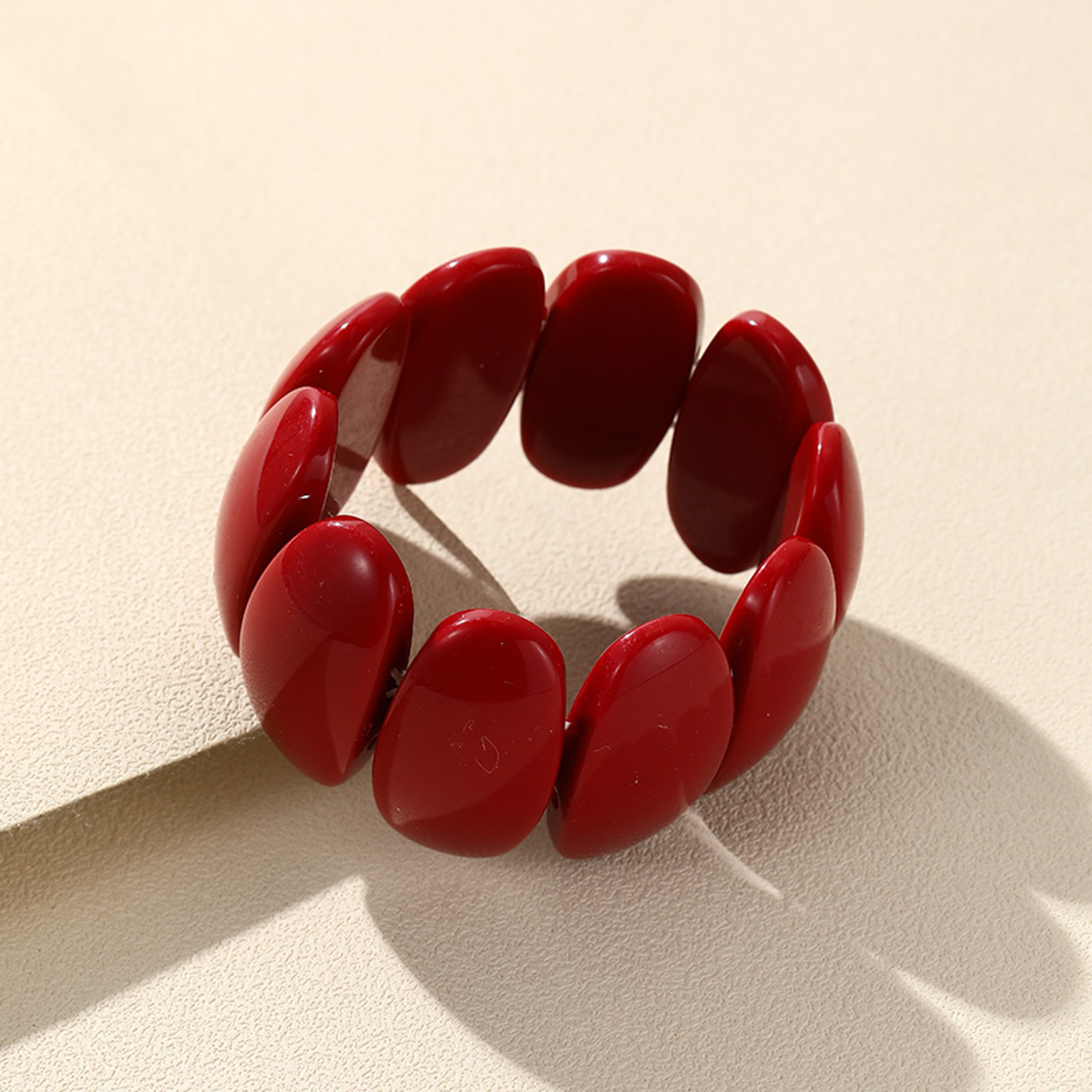 Color Pop Resin Beaded Bracelet Stretch Colorful Bangle For Women 7