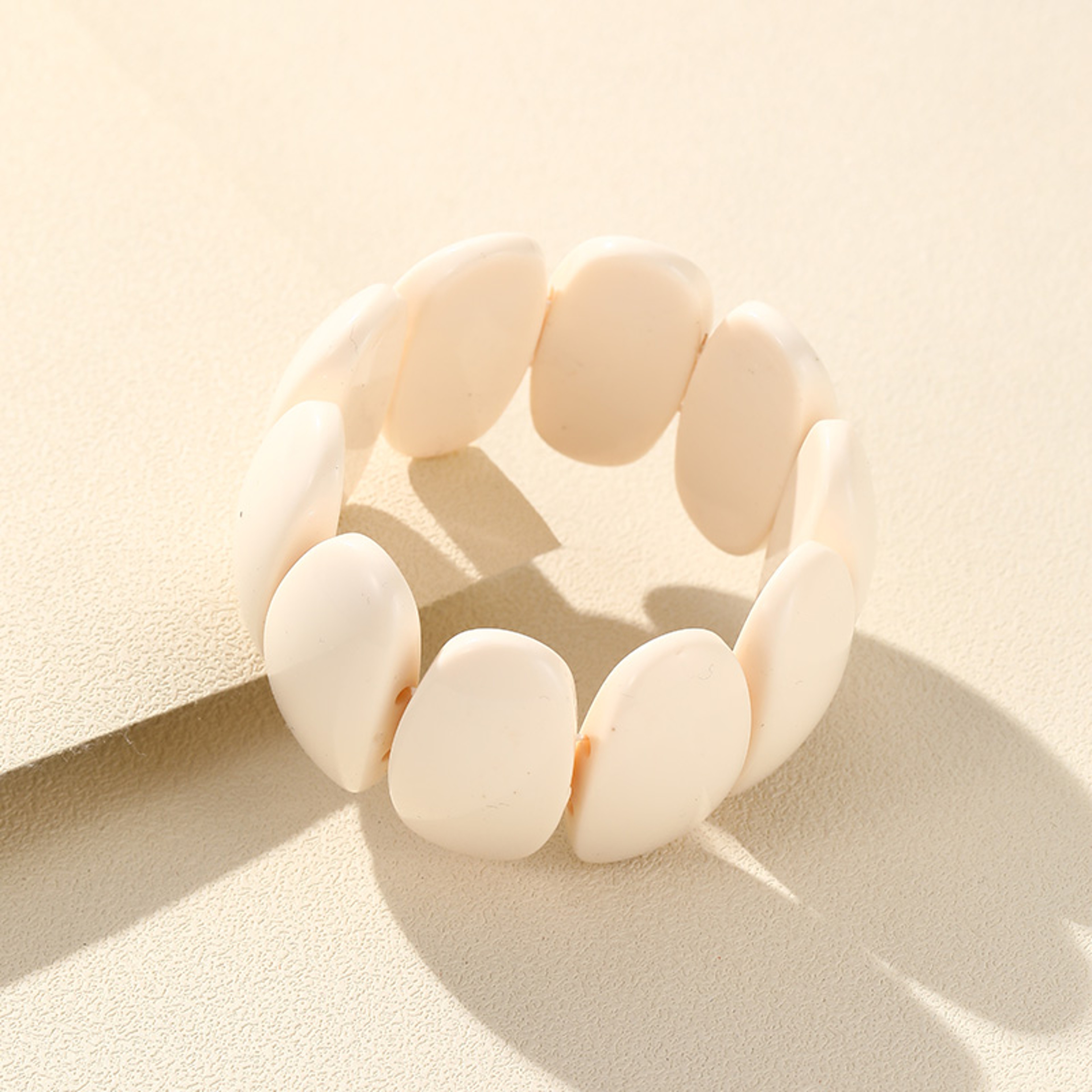 Color Pop Resin Beaded Bracelet Stretch Colorful Bangle For Women 8