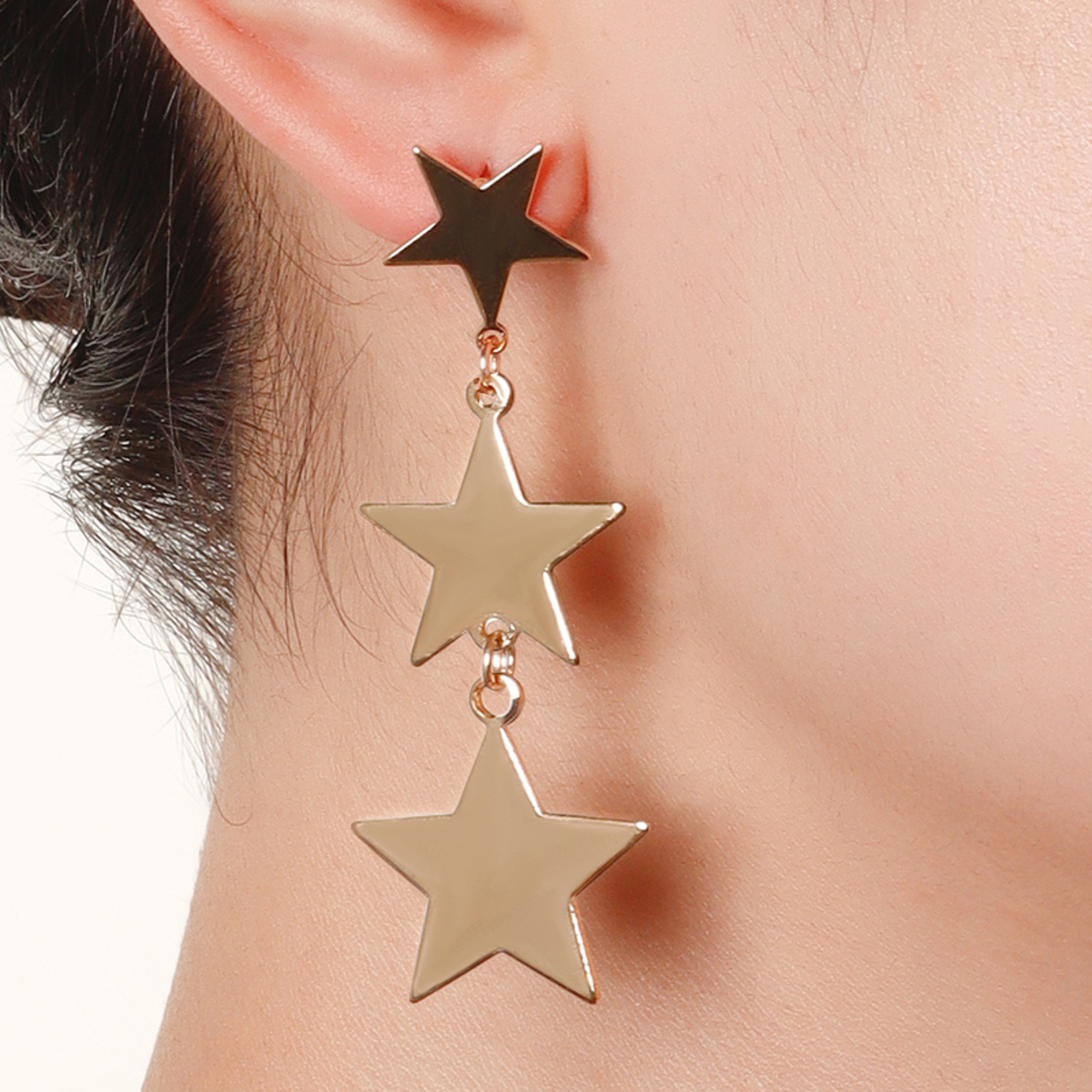 Vintage Star Dangle Earrings For Women Long Statement Drop Earrings In Gold Or Silver 0