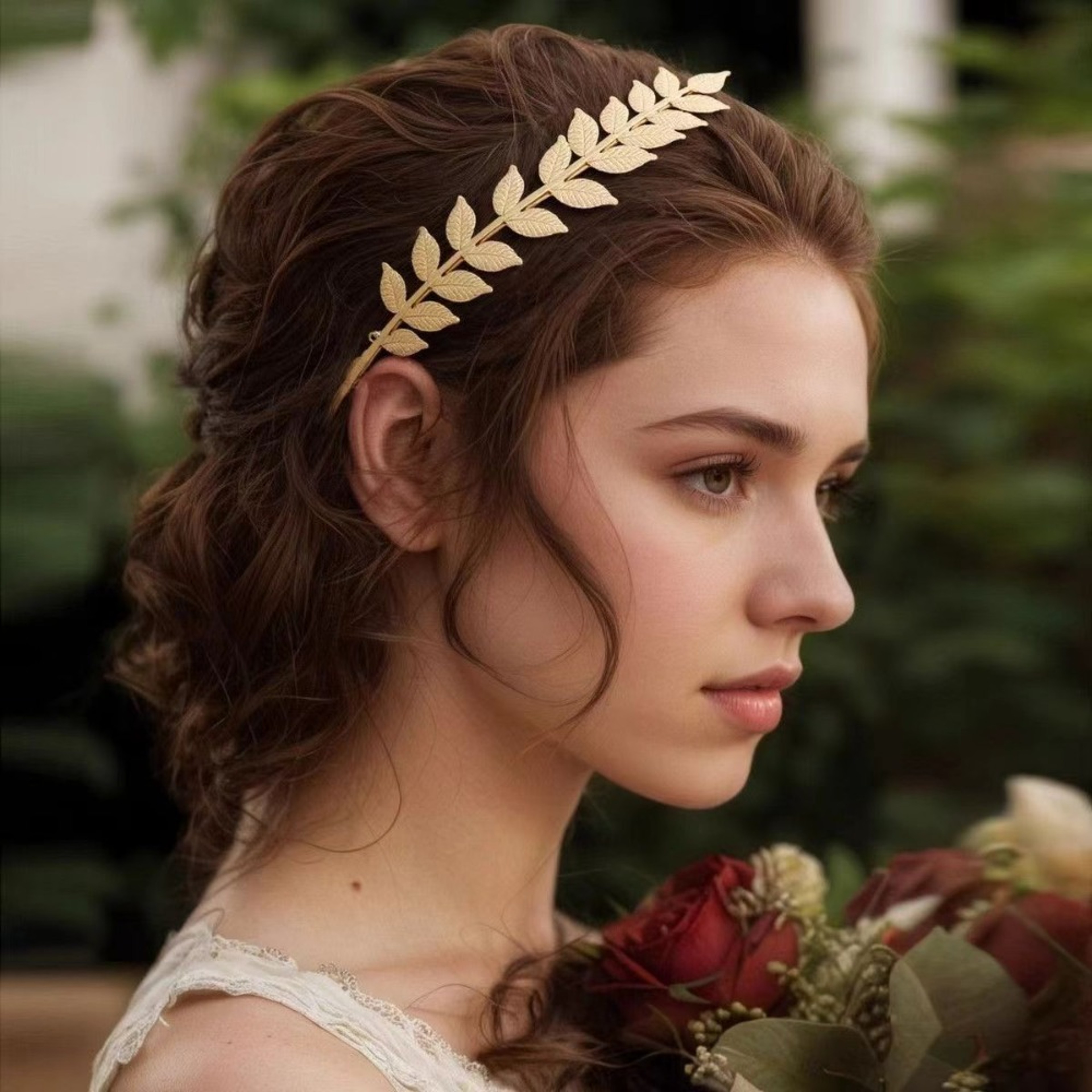 Retro Gold Leaf Goddess Headband Greek Bridal Crown Tiara Hair Accessory – view 4