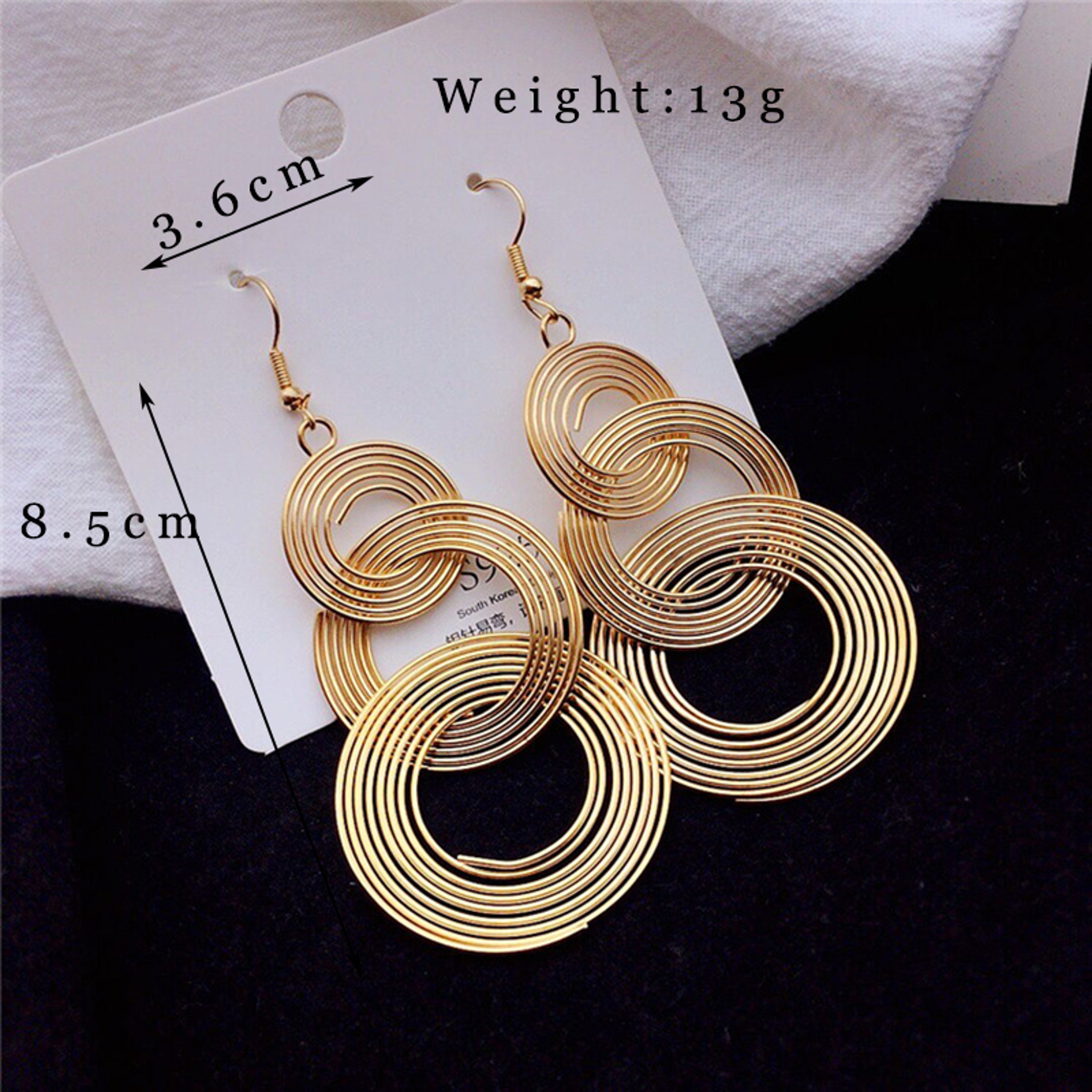 Vintage Statement Drop Earrings Geometric Round Hoop Dangle Earrings For Women 7