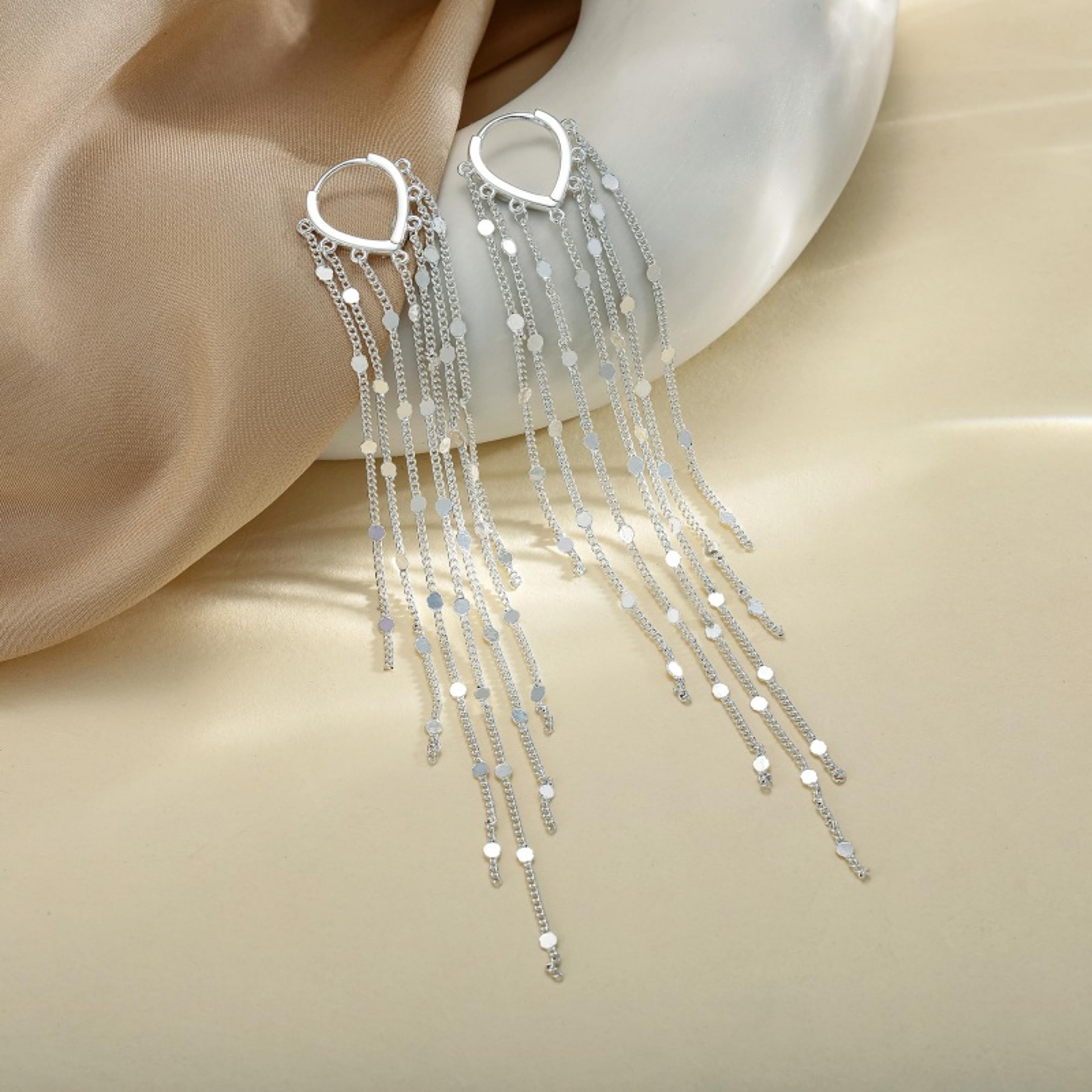 Boho Heart Tassel Dangle Earrings for Women Gold Silver Statement Jewelry – view 4
