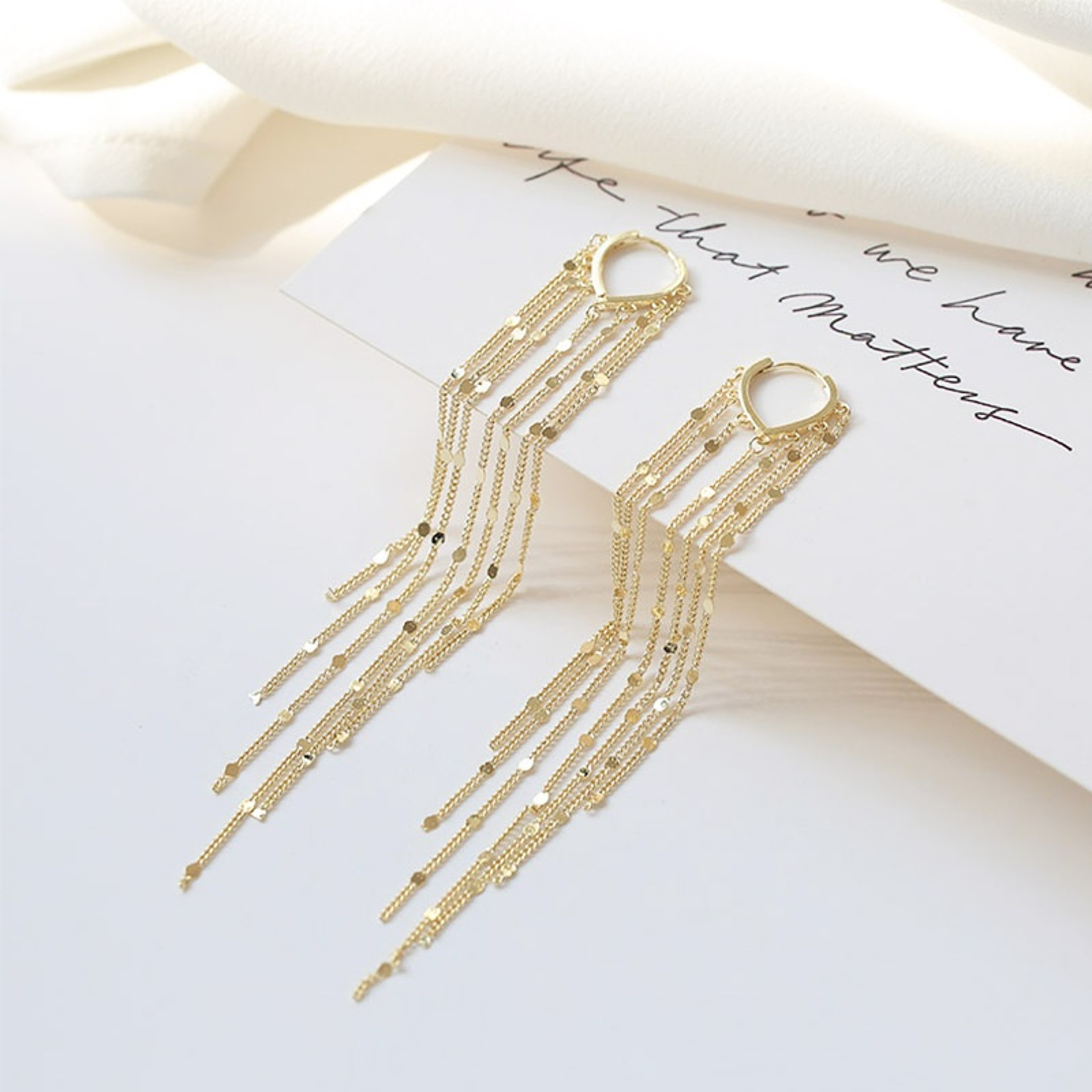 Boho Heart Tassel Dangle Earrings for Women Gold Silver Statement Jewelry – view 7