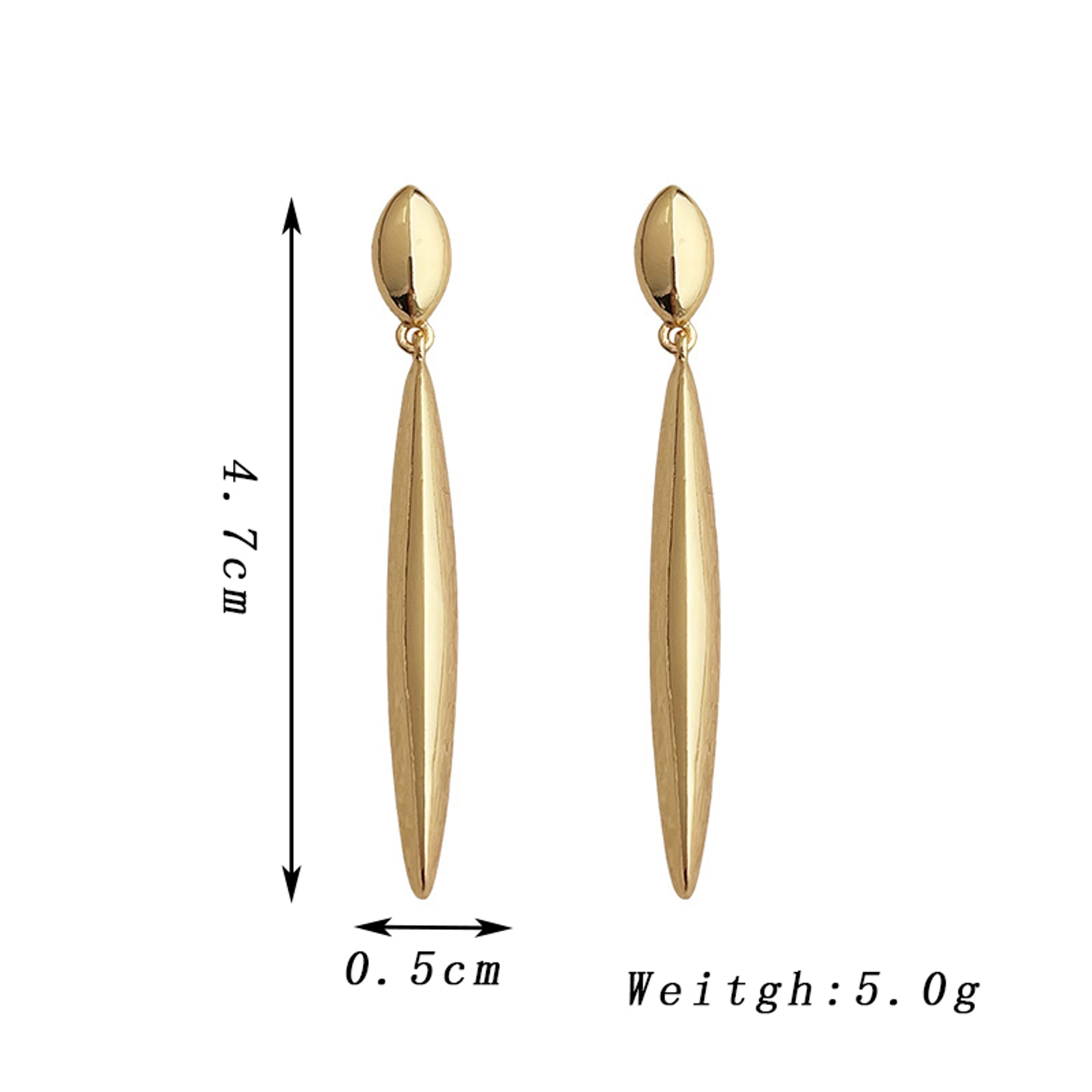 Vintage Gold Dangle Earrings For Women Waterdrop Geometric Statement Jewelry 3