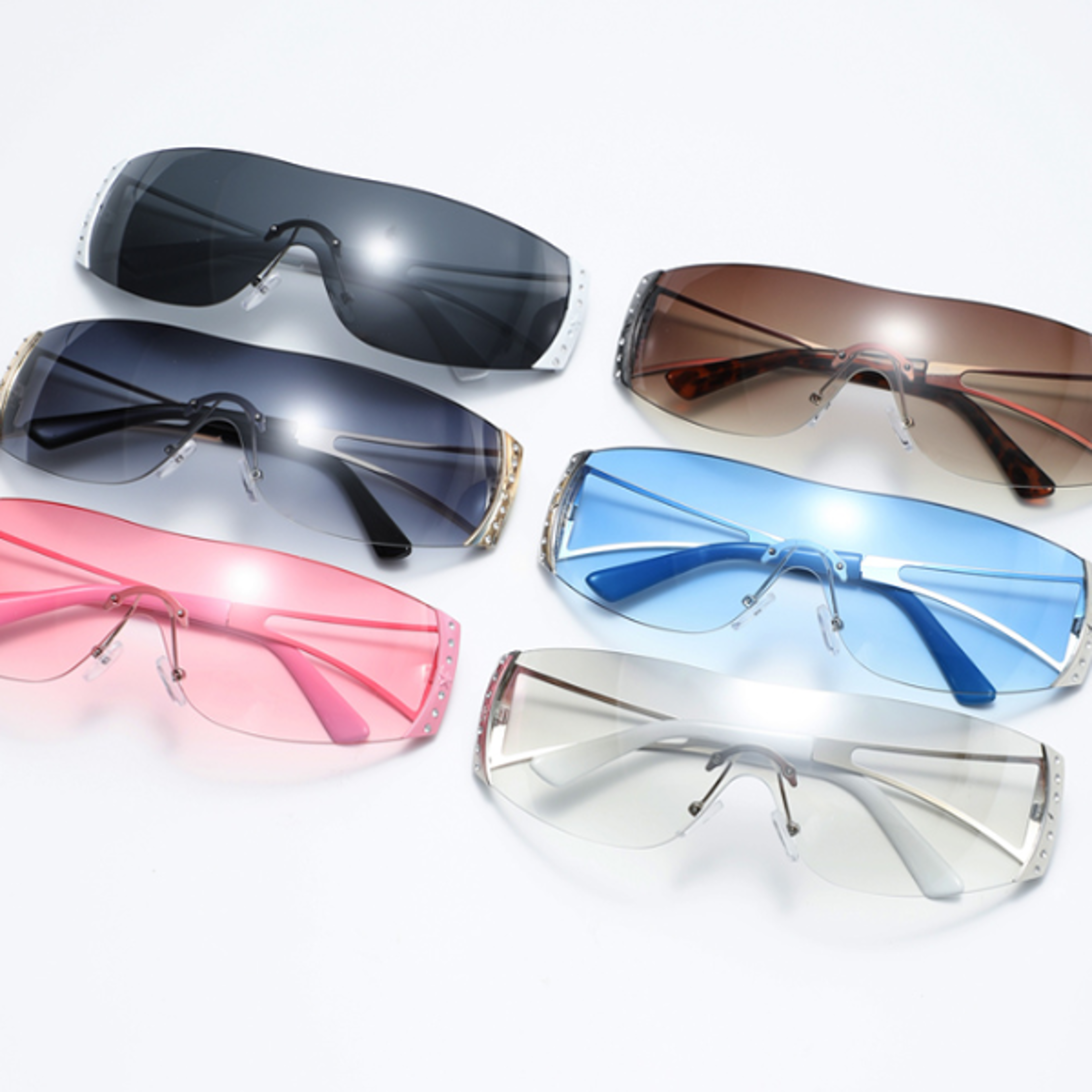 Wrap Around UV Retro Sunglasses for Women  Men Vintage Punk Shield Eyewear