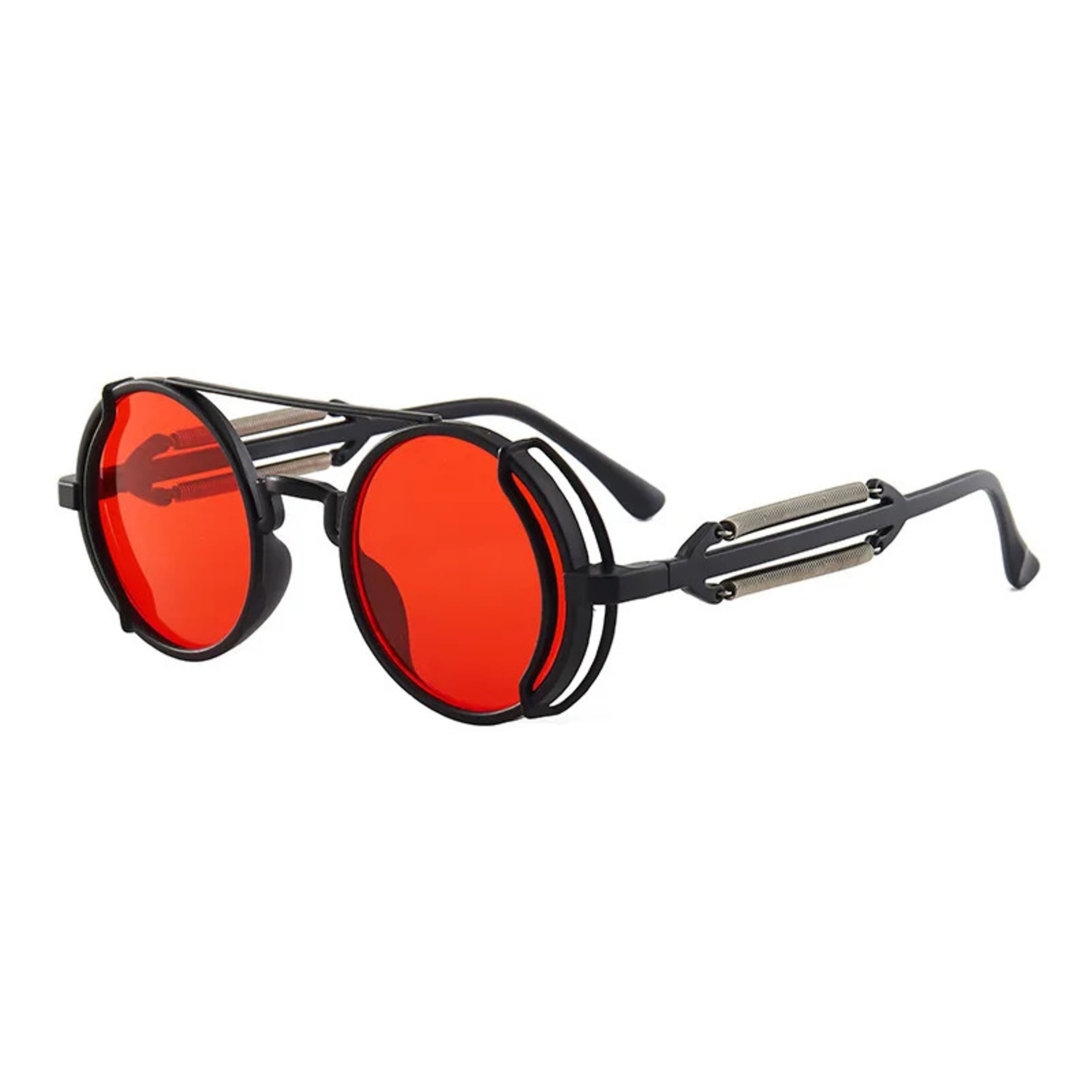 Retro Steampunk Sunglasses UV Round Frame Gothic Eyewear for Men & Women – view 5