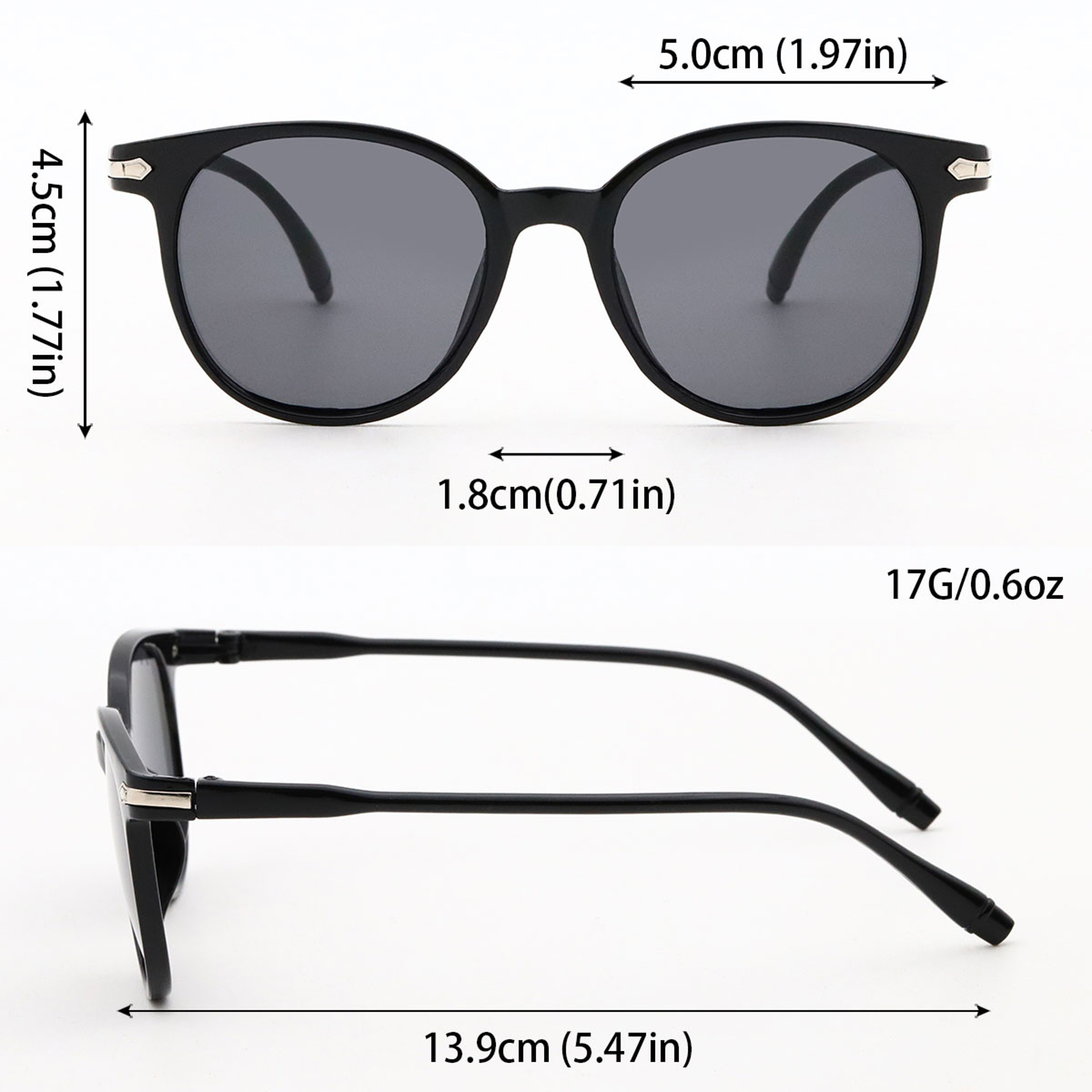 Retro Sunglasses UV Lightweight Unisex Sunglasses with Oval Frame – view 3